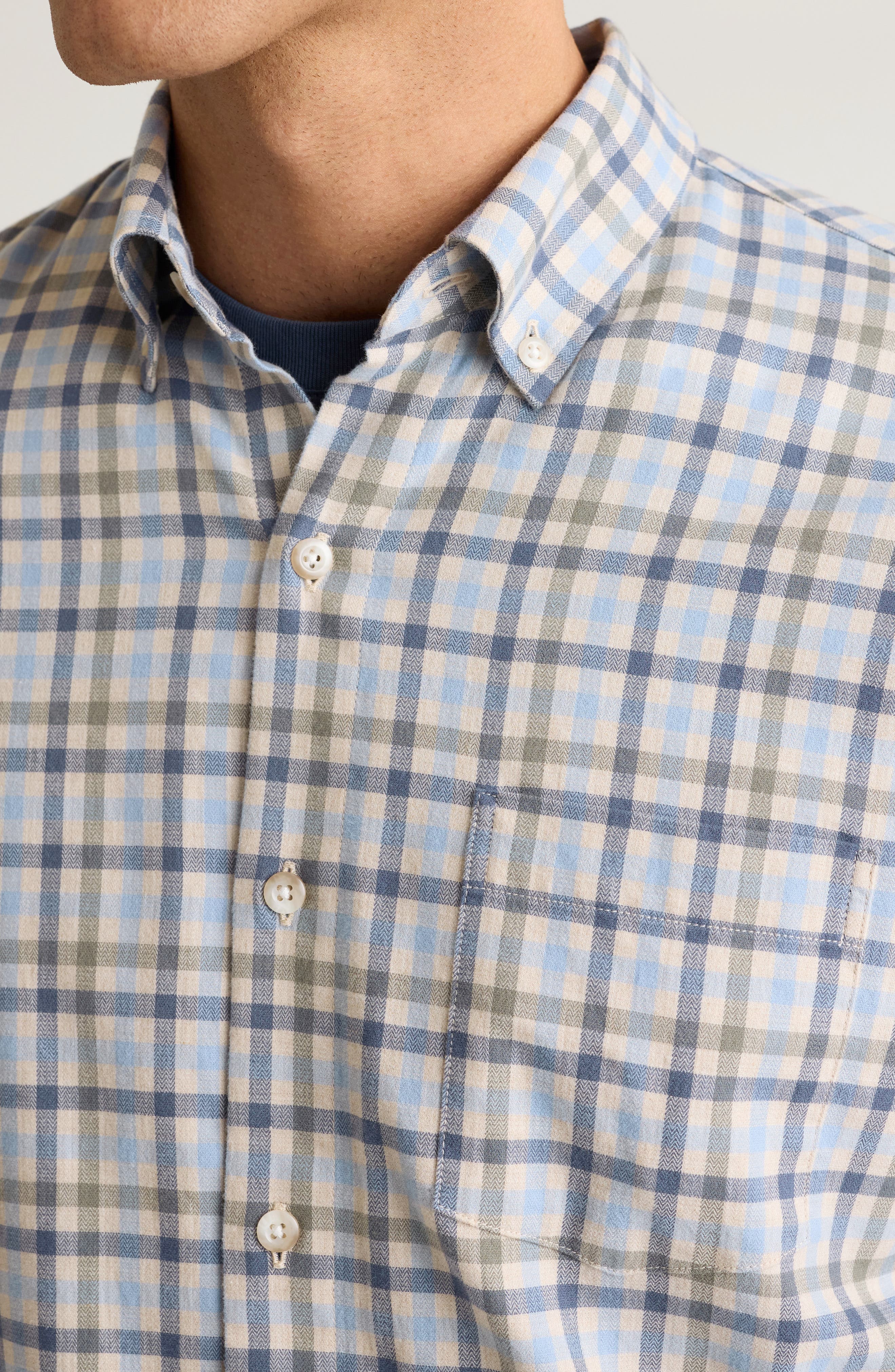 Lightweight Stretch Flannel Button-Down Shirt - image 2