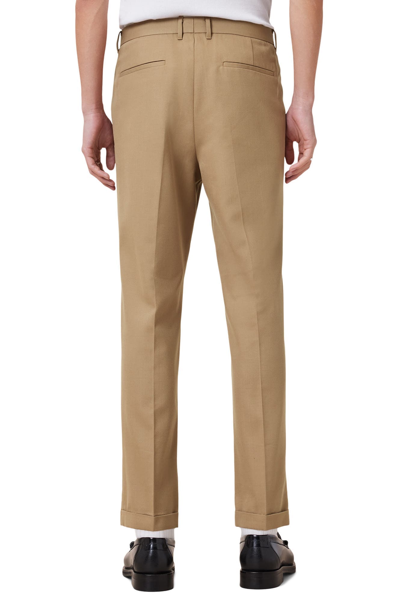 Tallis Pleated Cuff Hem Cotton & Wool Blend Pants - image 2