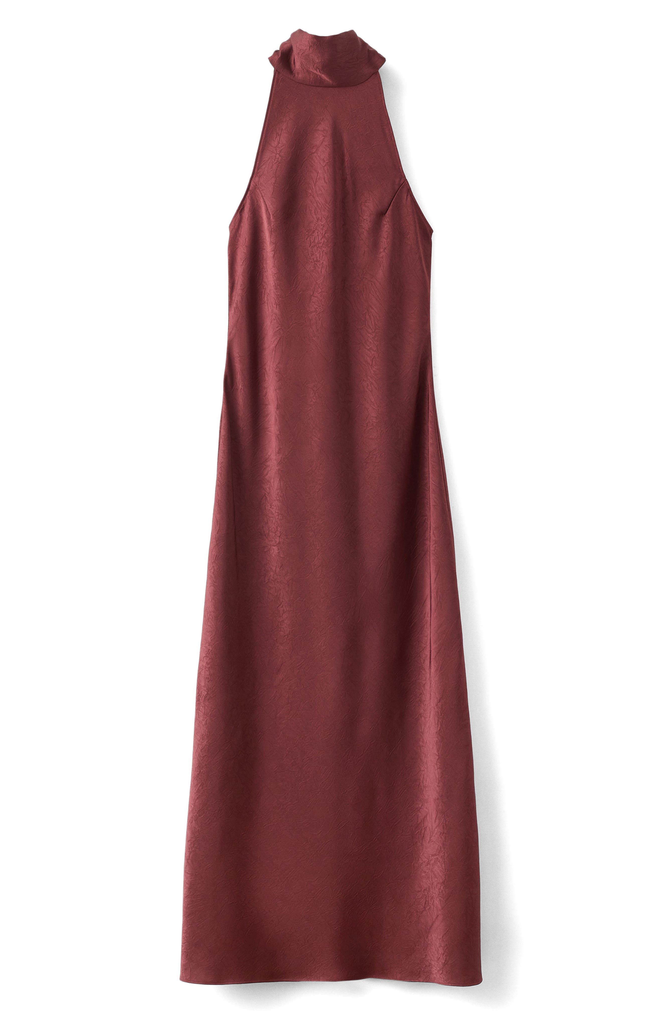 Sleeveless Crinkle Satin Maxi Dress - image 3