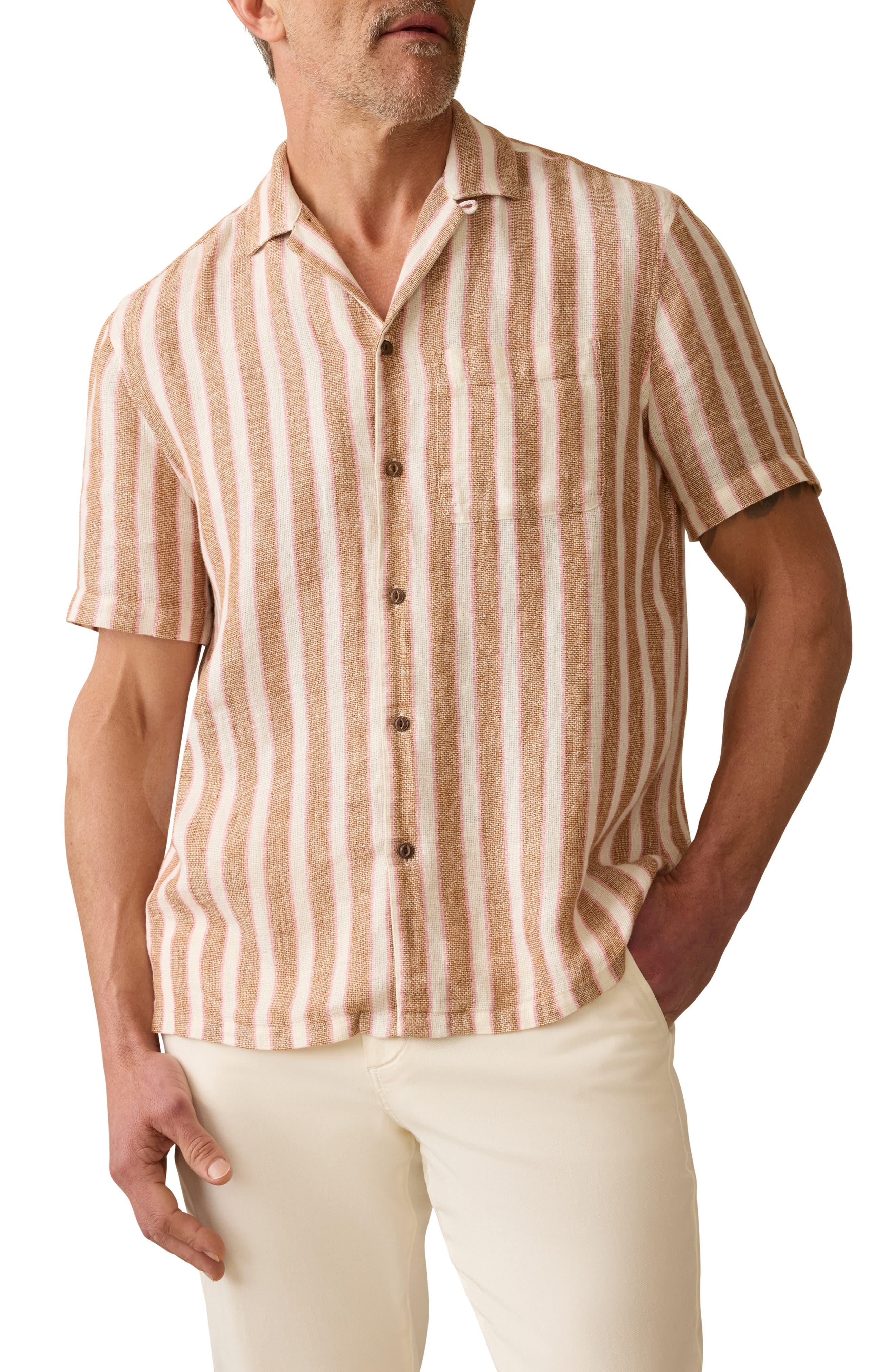 Palma Stripe Linen Camp Shirt - image 1