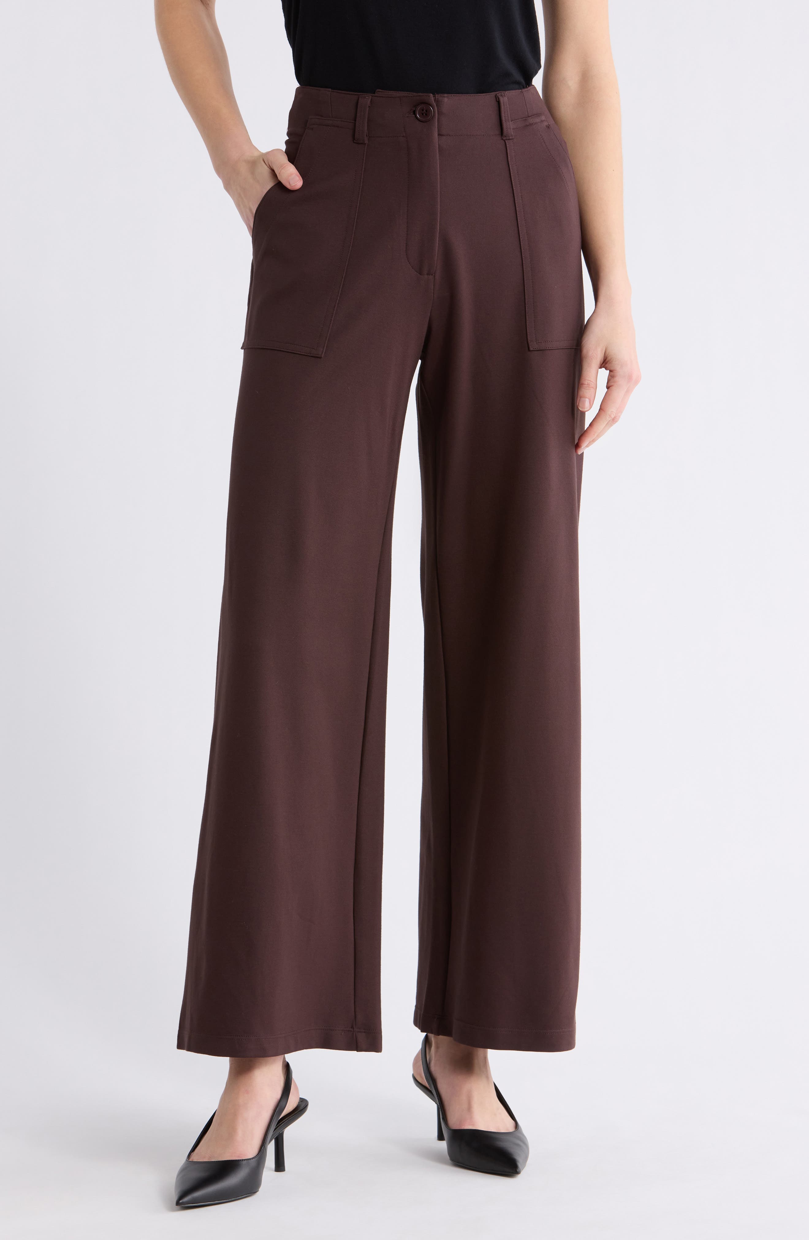 Ponte High Waist Wide Leg Pants - image 5