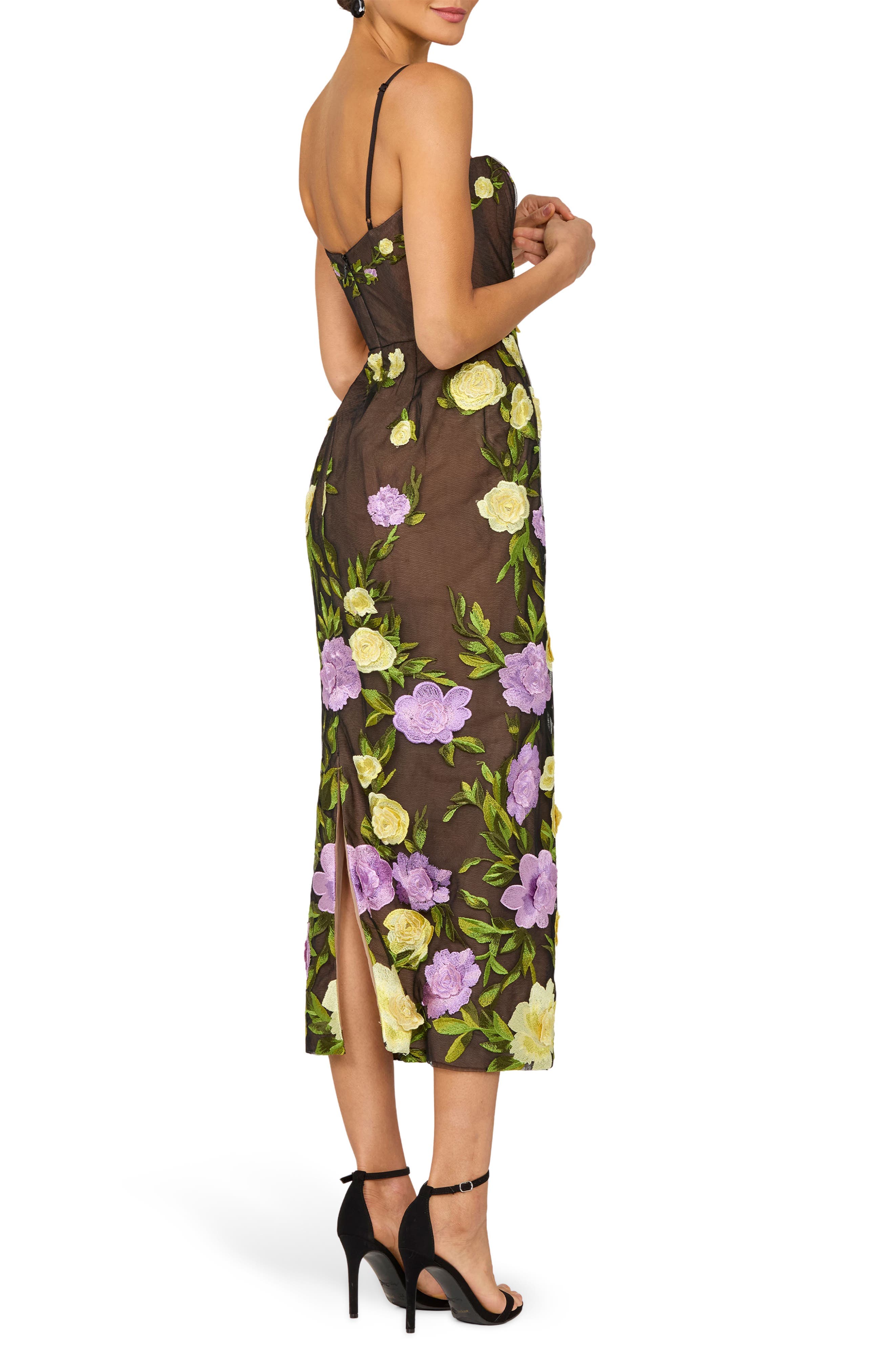 Gemma Floral Embroidered Midi Cocktail Dress - image 2