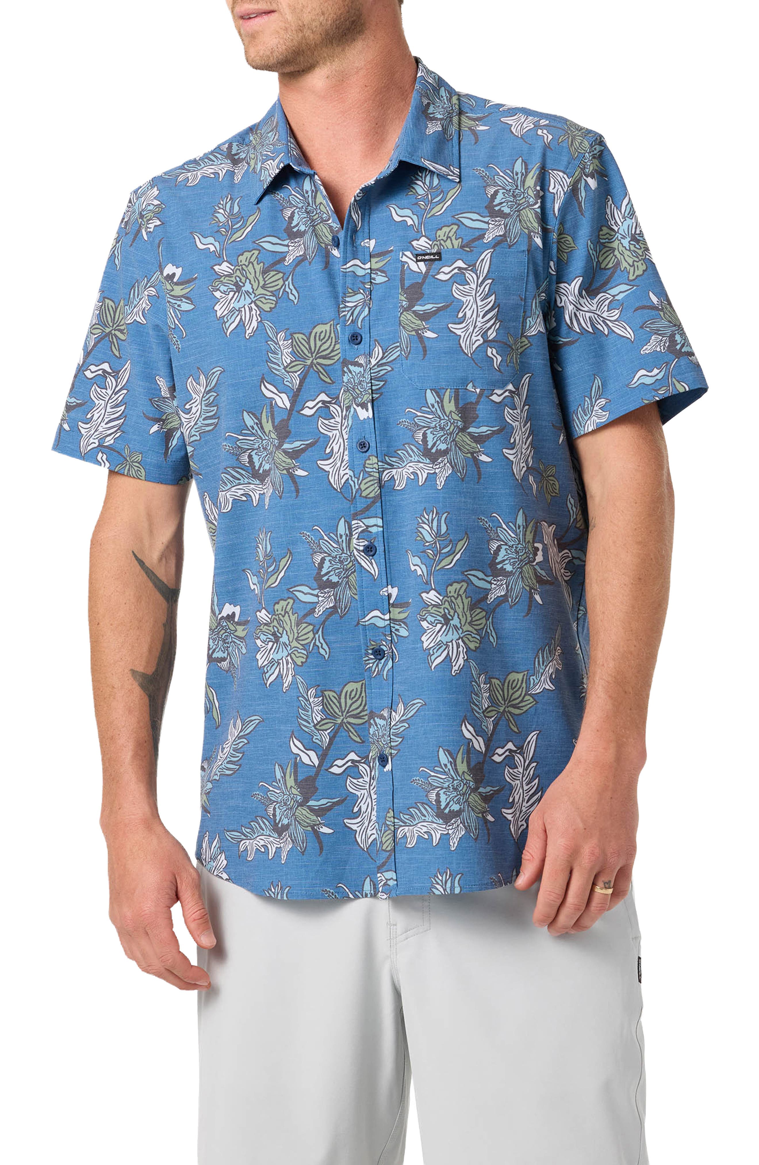 Relaxed Fit Short Sleeve Performance Slub Button-Up Shirt - image 5