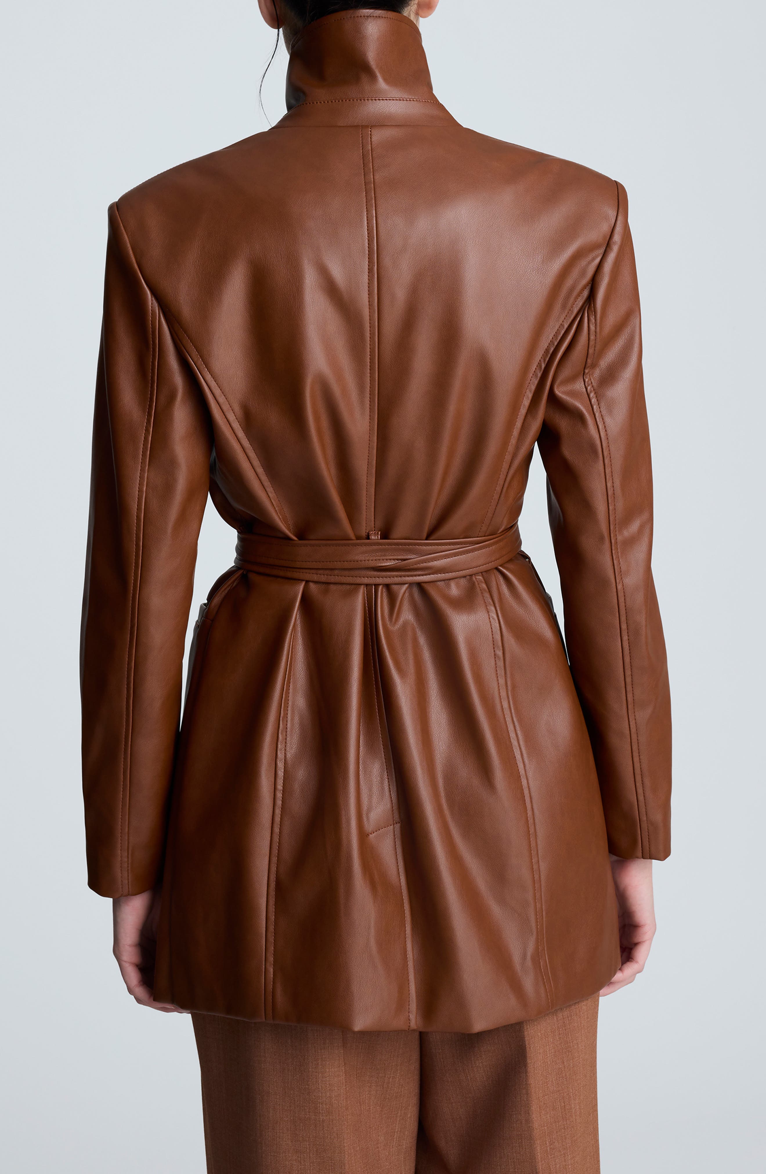 Faux Leather Trench Coat - image 2