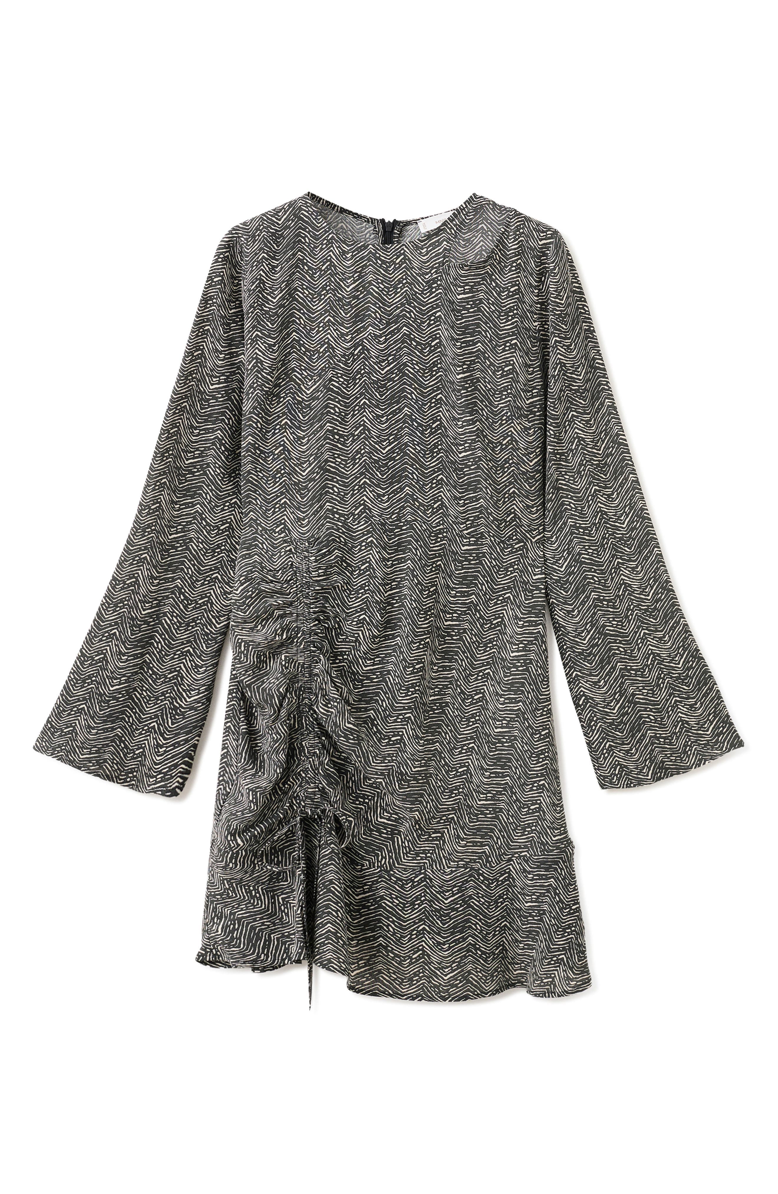 Print Long Sleeve Minidress - image 2