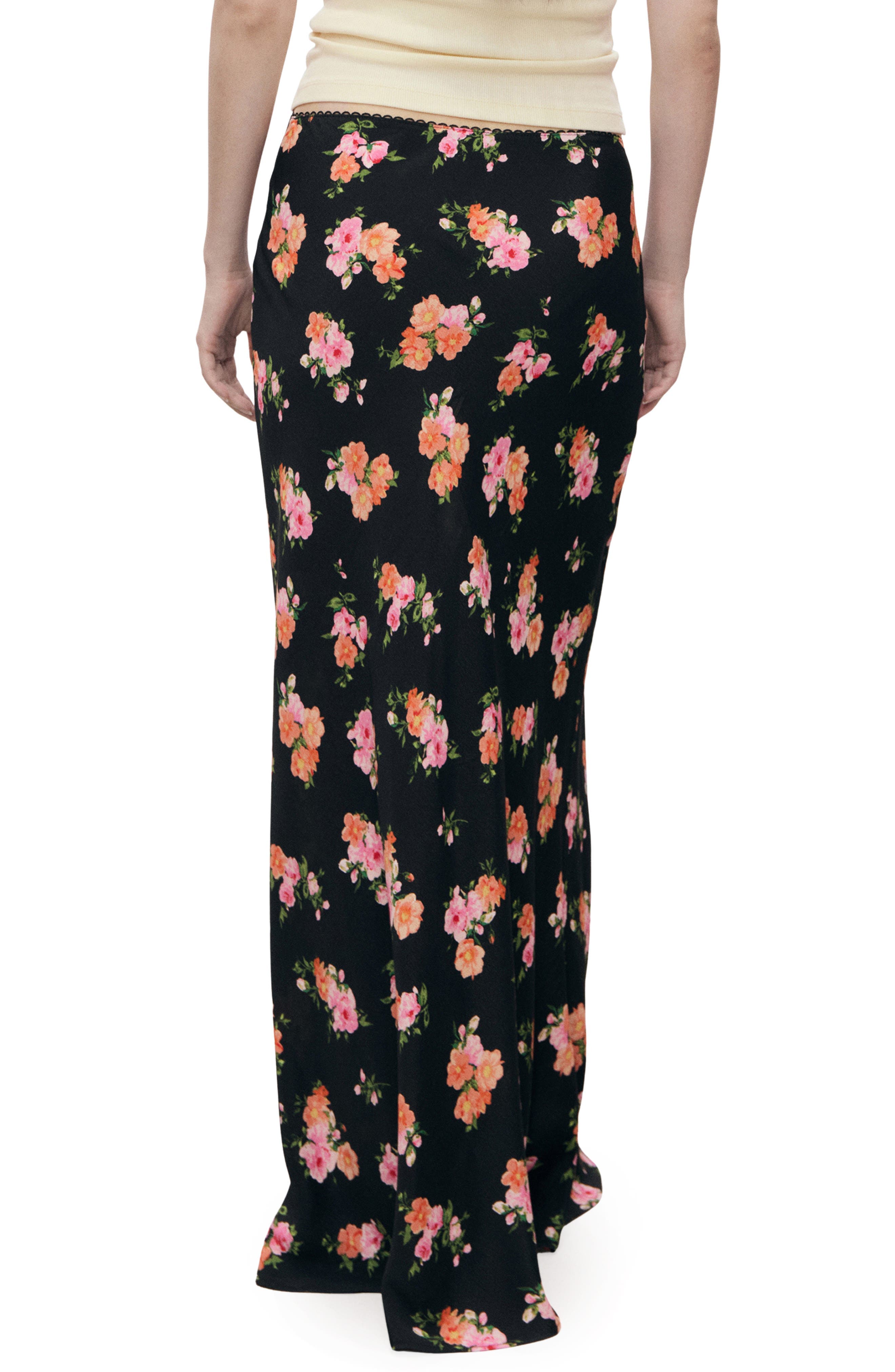 Lace Trim Floral Skirt - image 2
