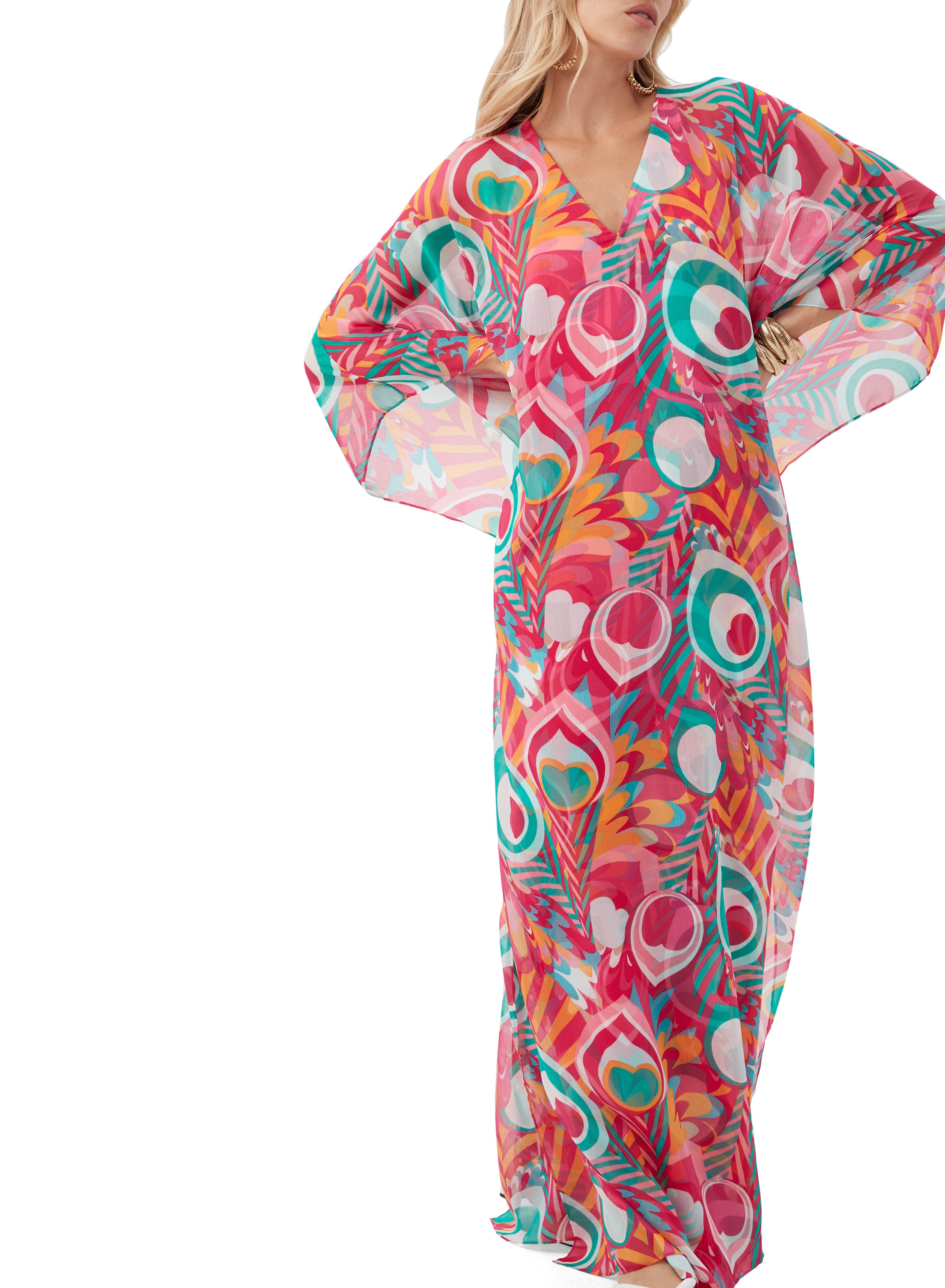 Printed Salon Maxi Caftan Dress - image 2