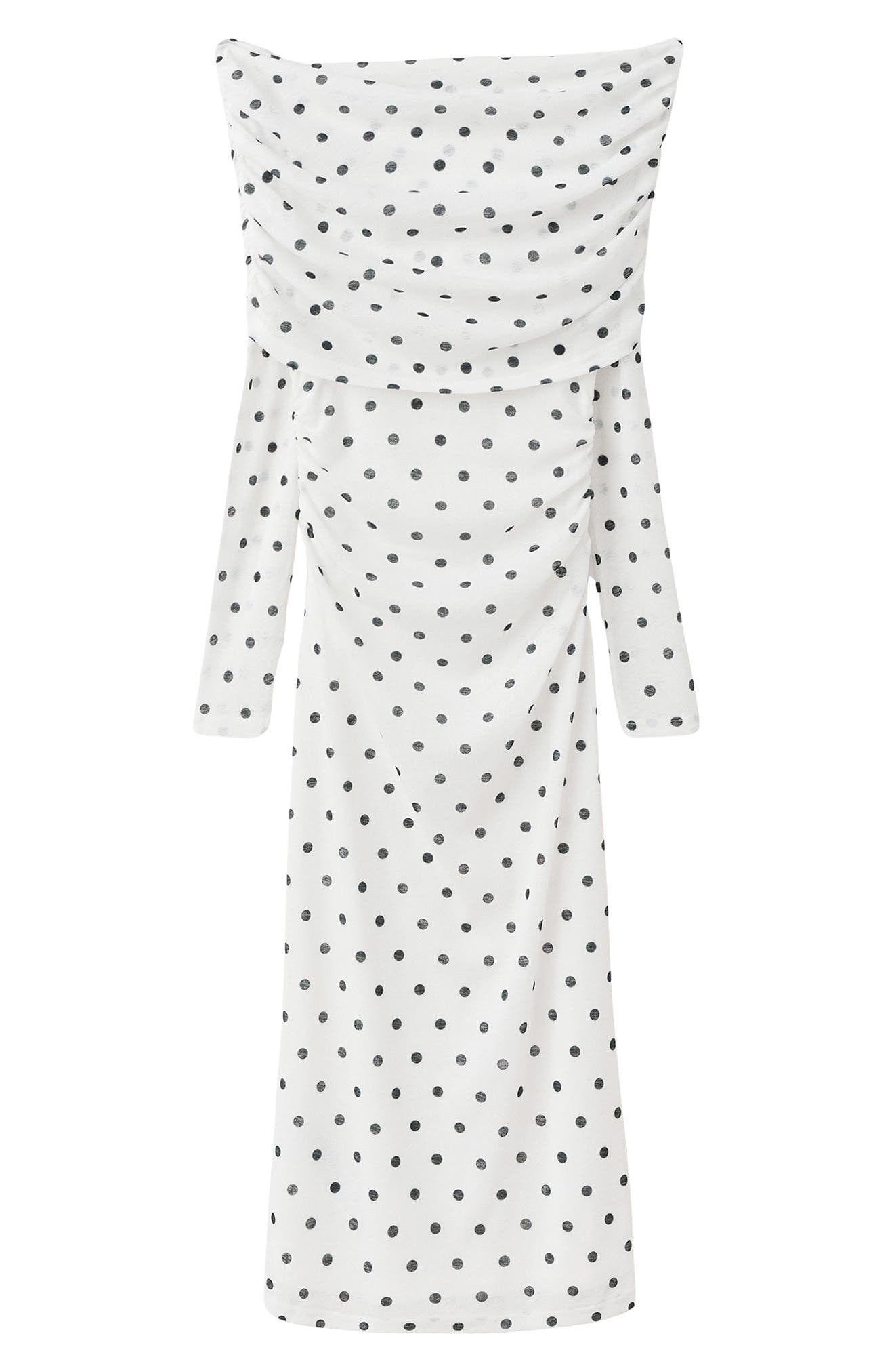 Nevado Vestido Dot Off the Shoulder Long Sleeve Midi Dress - image 1