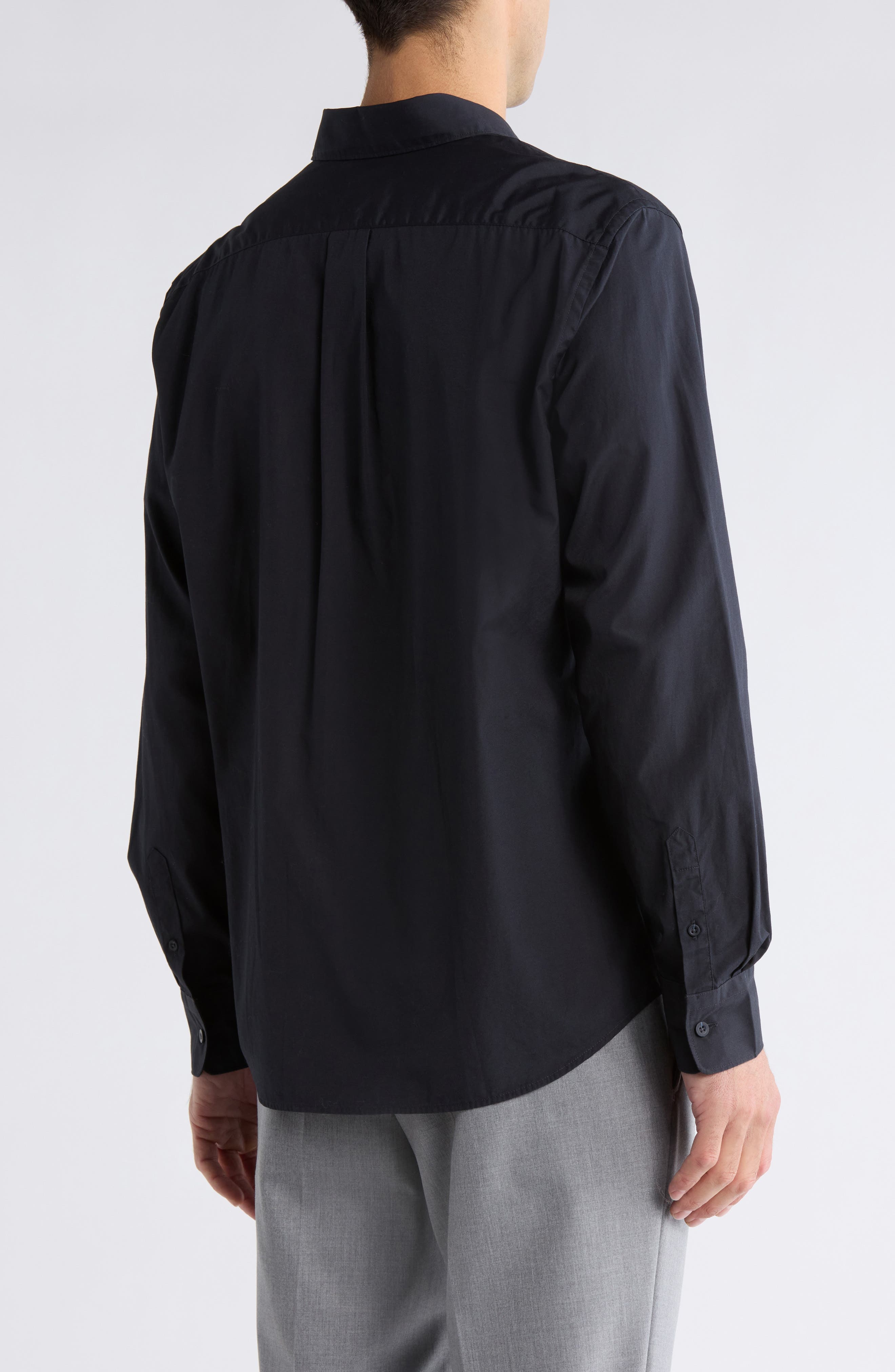 Poplin Long Sleeve Classic Fit Button-Up Shirt - image 4