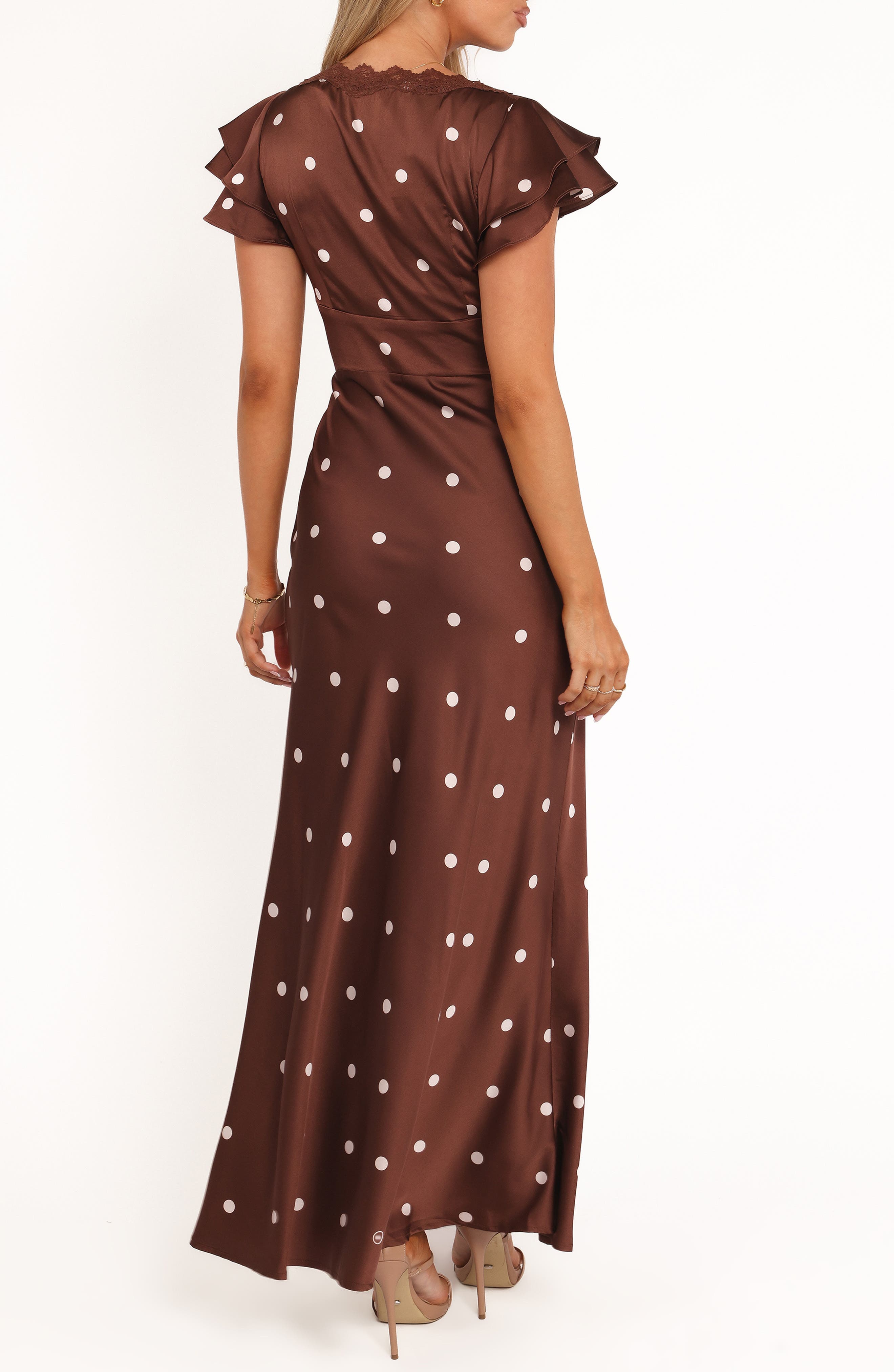 Arella Dot Satin Maxi Dress - image 2