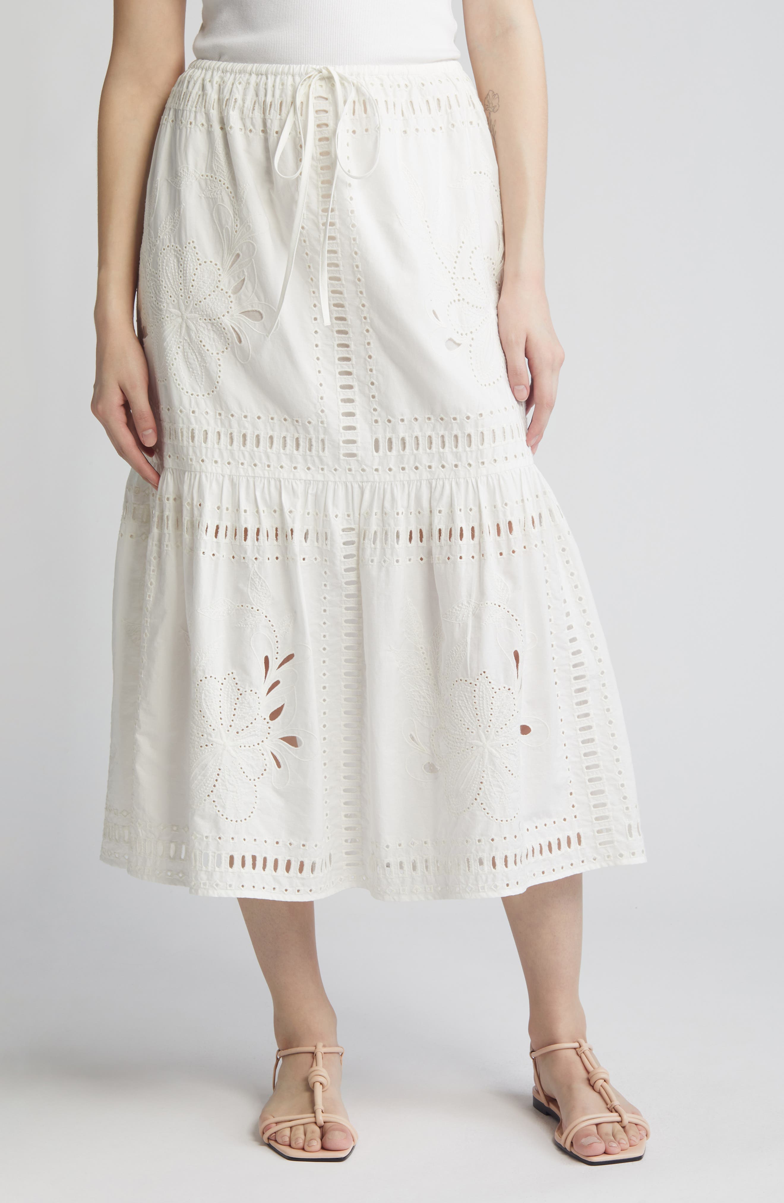 Prina Cotton Eyelet Skirt - image 1