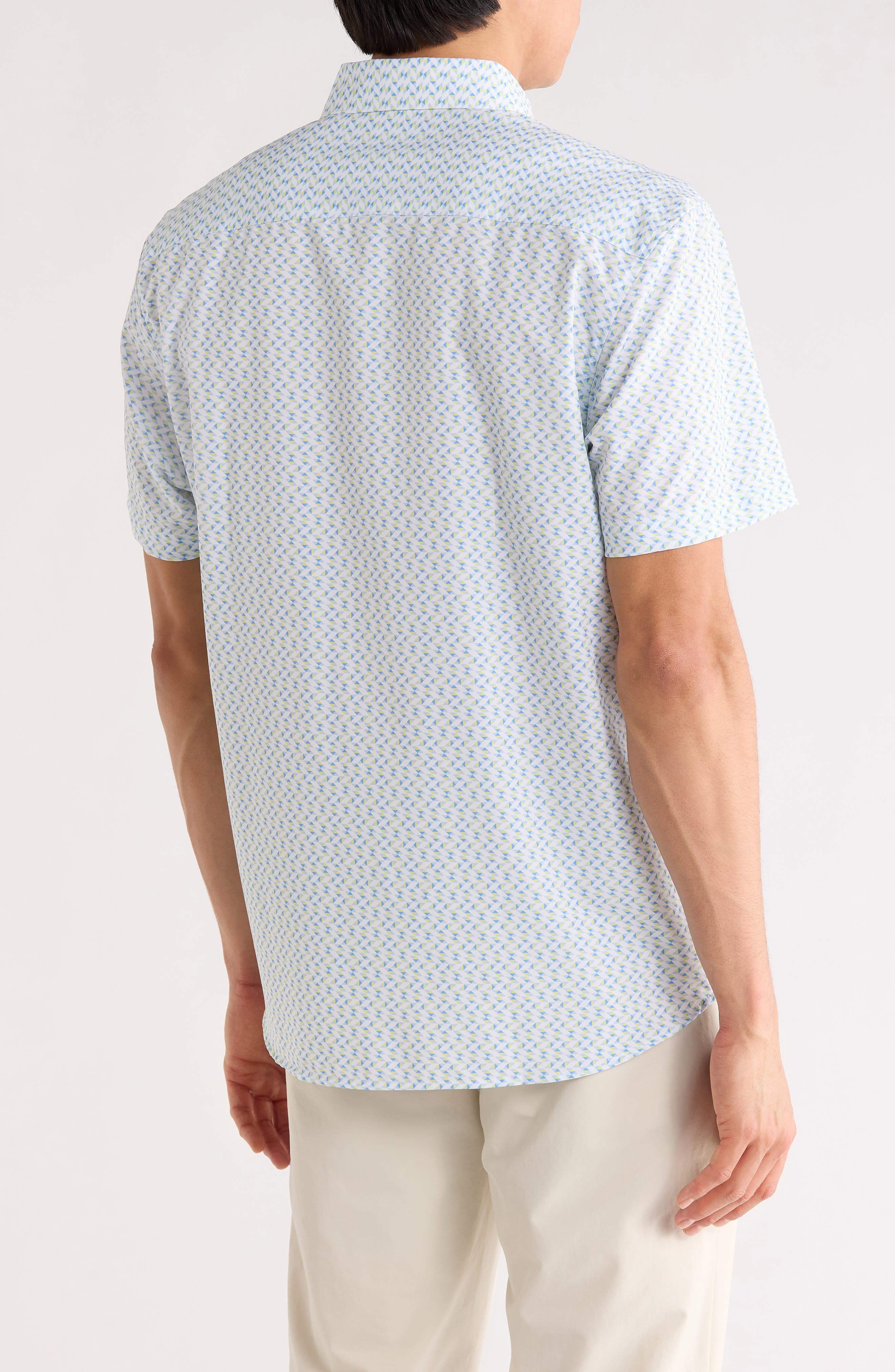 Slim Fit Zigzag Short Sleeve Button-Down Shirt - image 2
