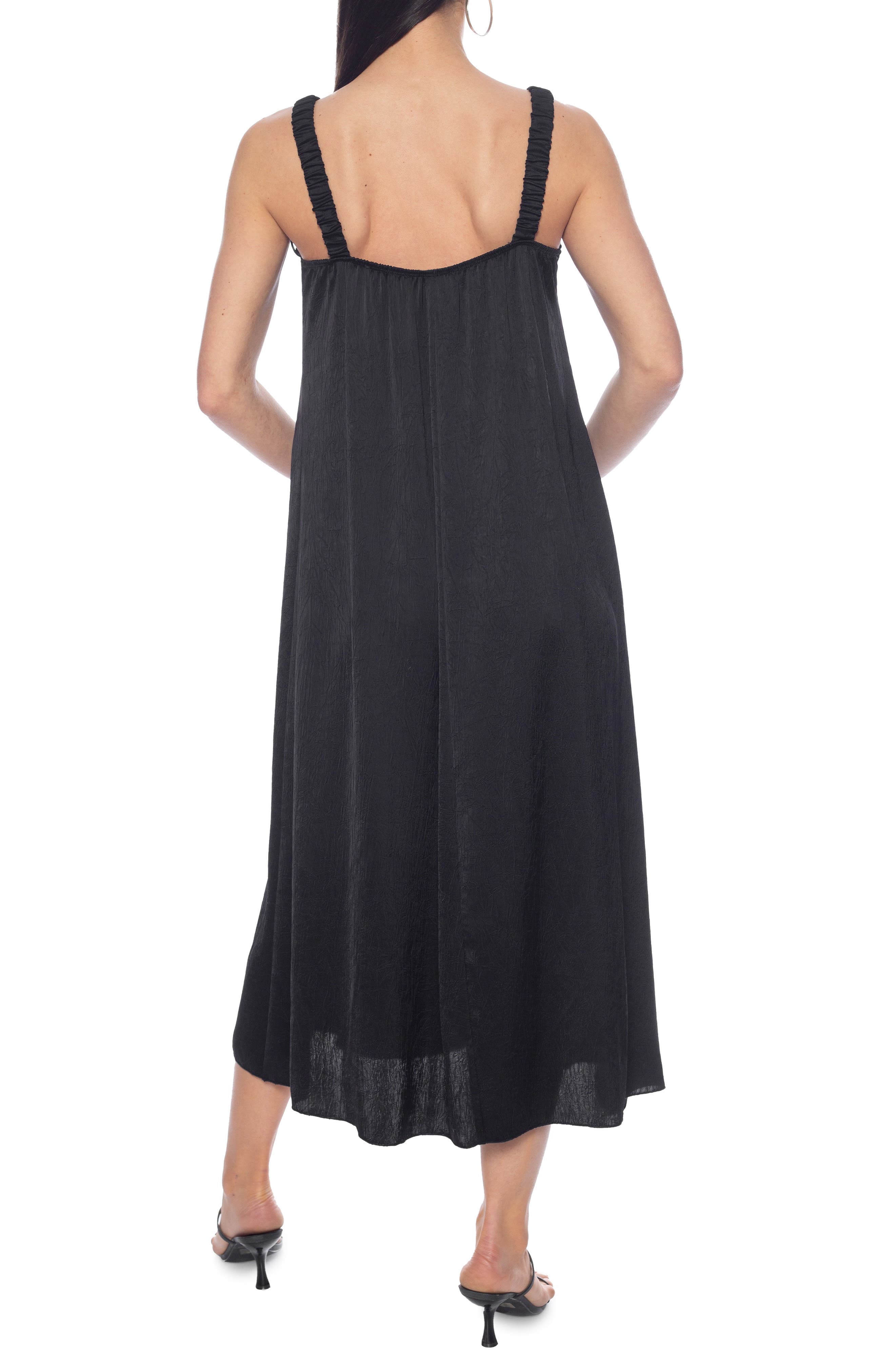 Ruched Strap V-Neck Midi Dress - image 2