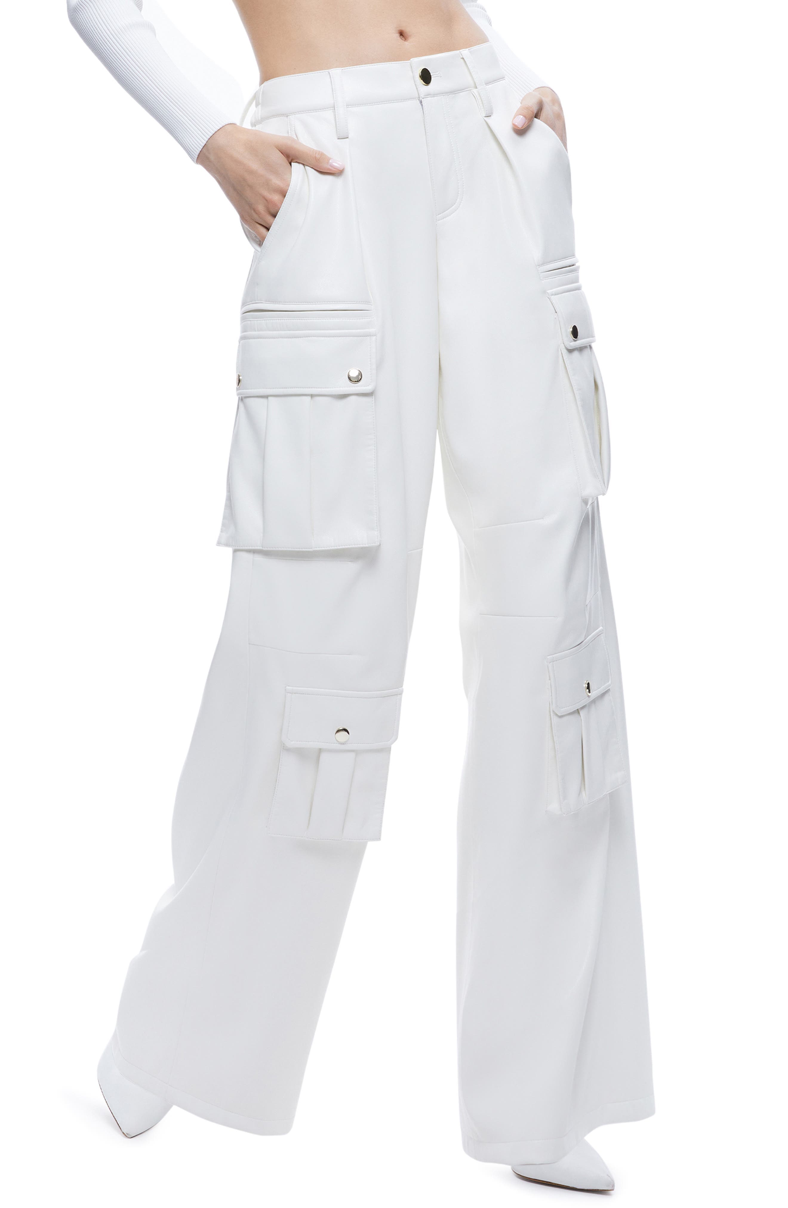 Joette Faux Leather Cargo Pants - image 2