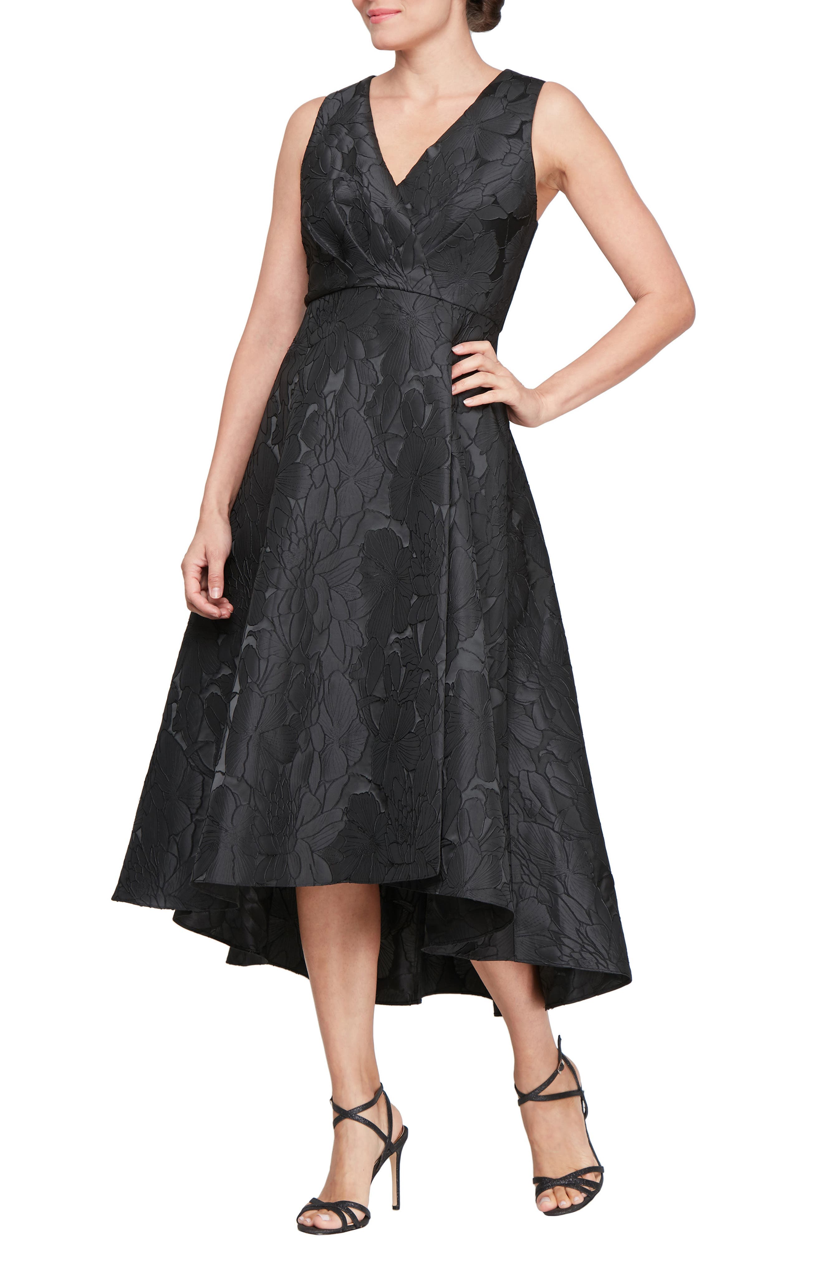 Floral Sleeveless High-Low Gown - image 1
