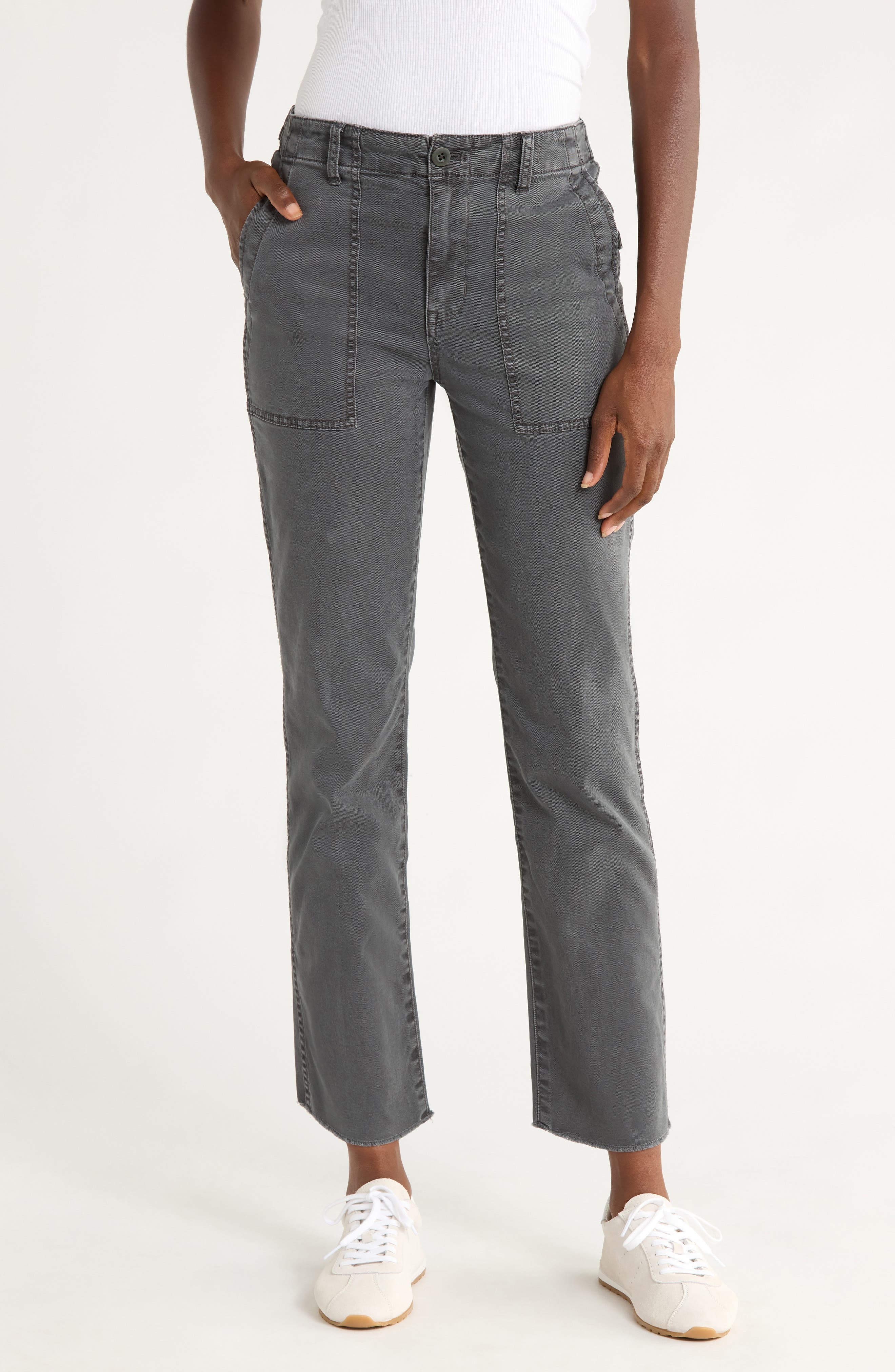 Garment Dyed Slim Straight Leg Utility Pants - image 1
