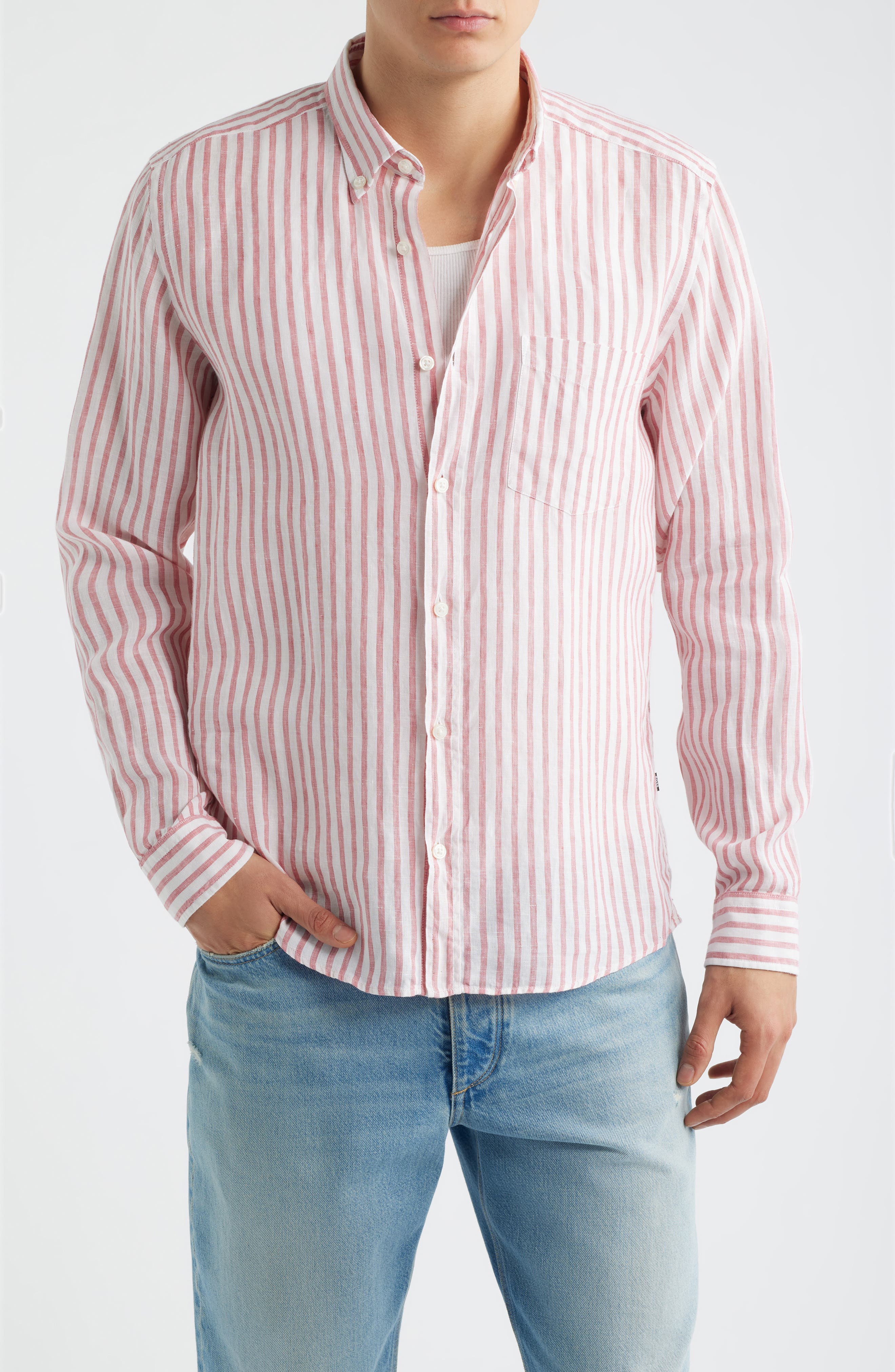 Liam Regular Fit Linen Button-Up Shirt - image 5