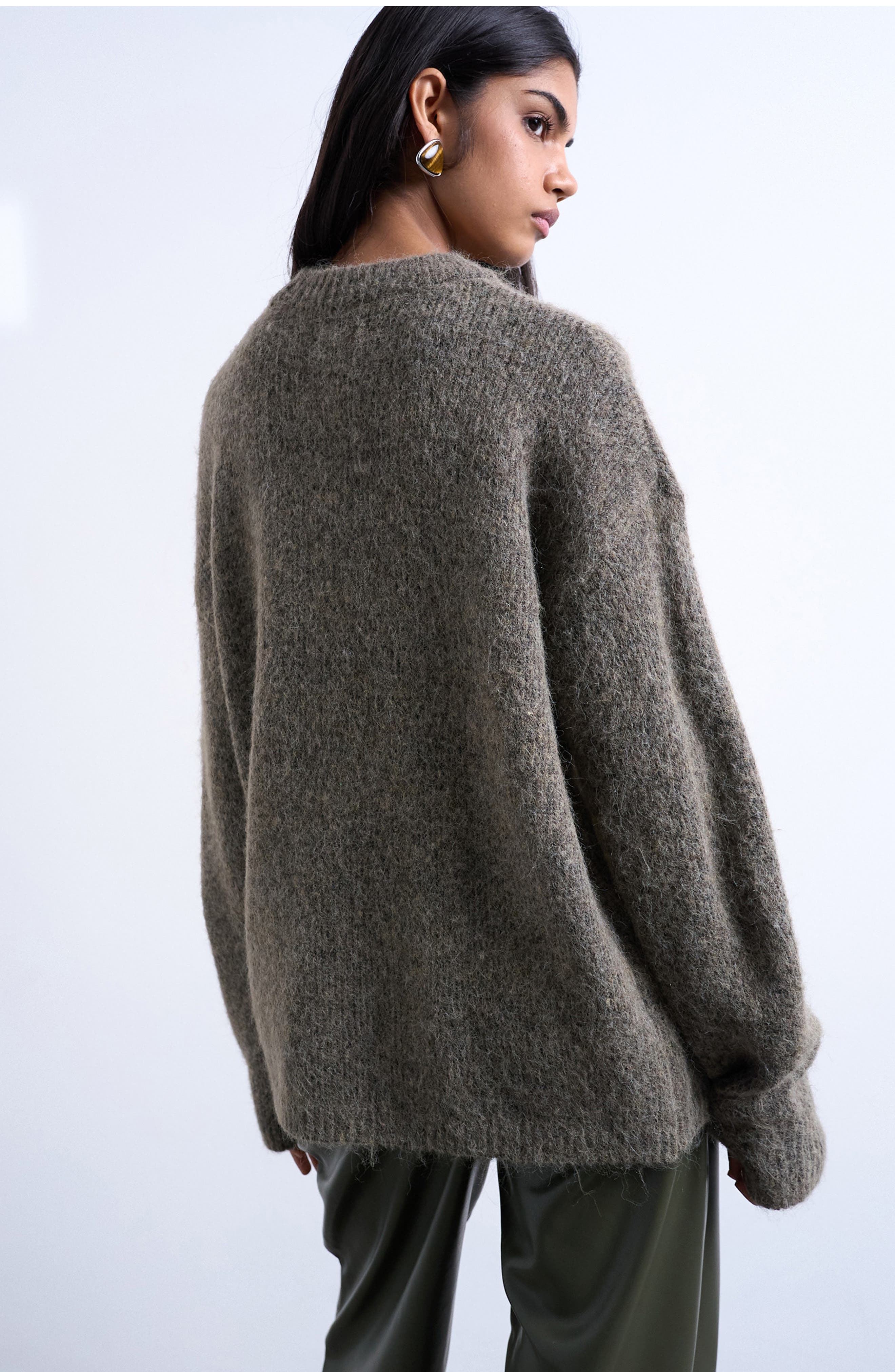 Fluffy Oversize Crewneck Sweater - image 2