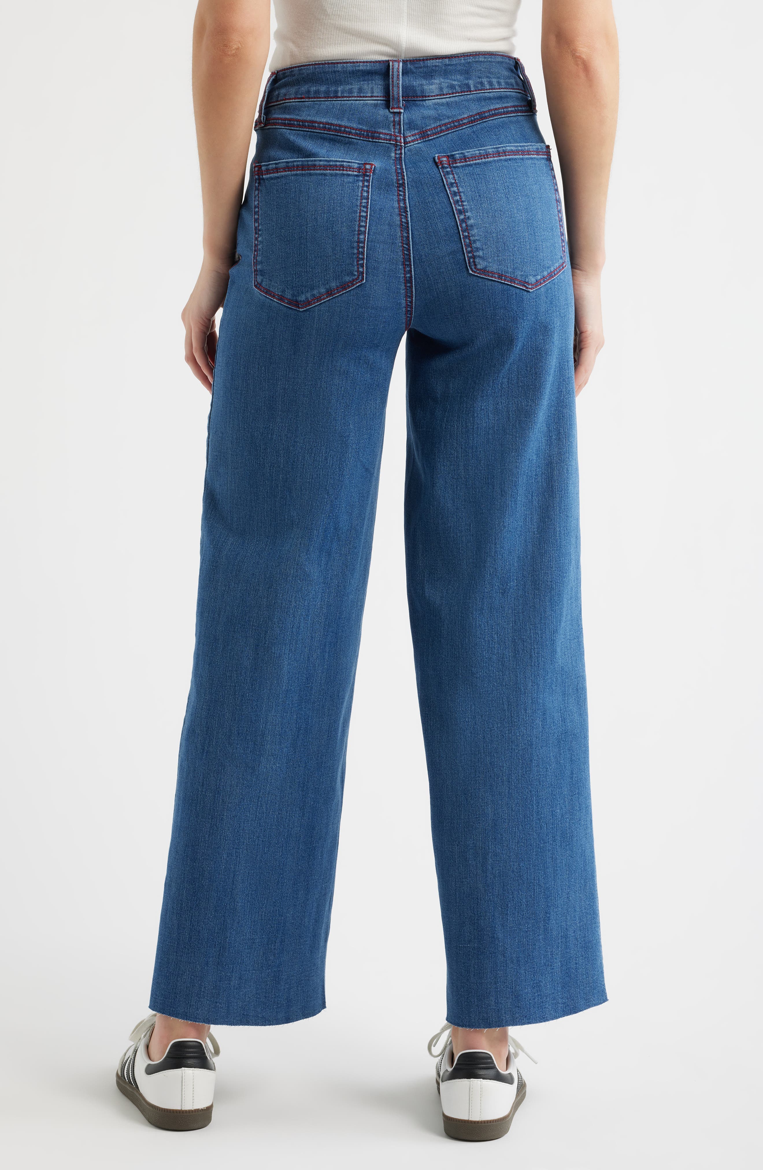 Seamed Raw Hem Wide Leg Jeans - image 2
