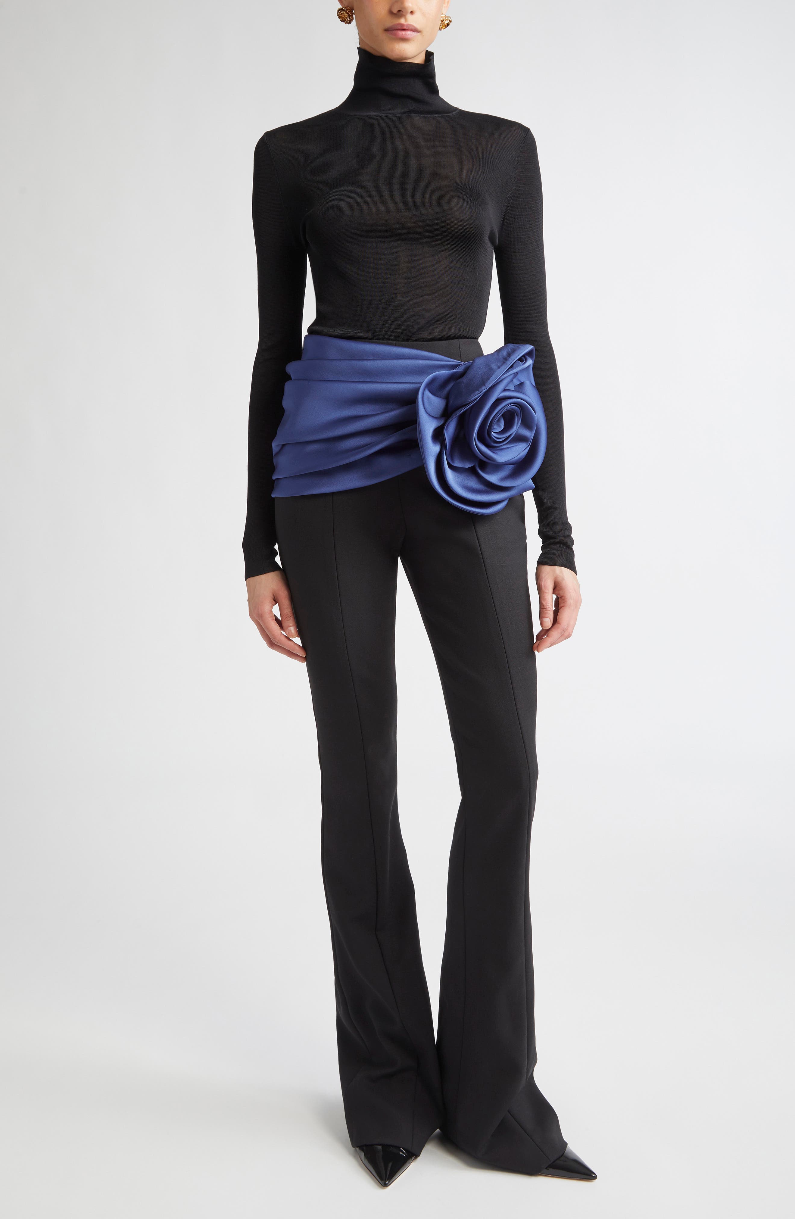 Rosette Sash Bootcut Pants - image 2