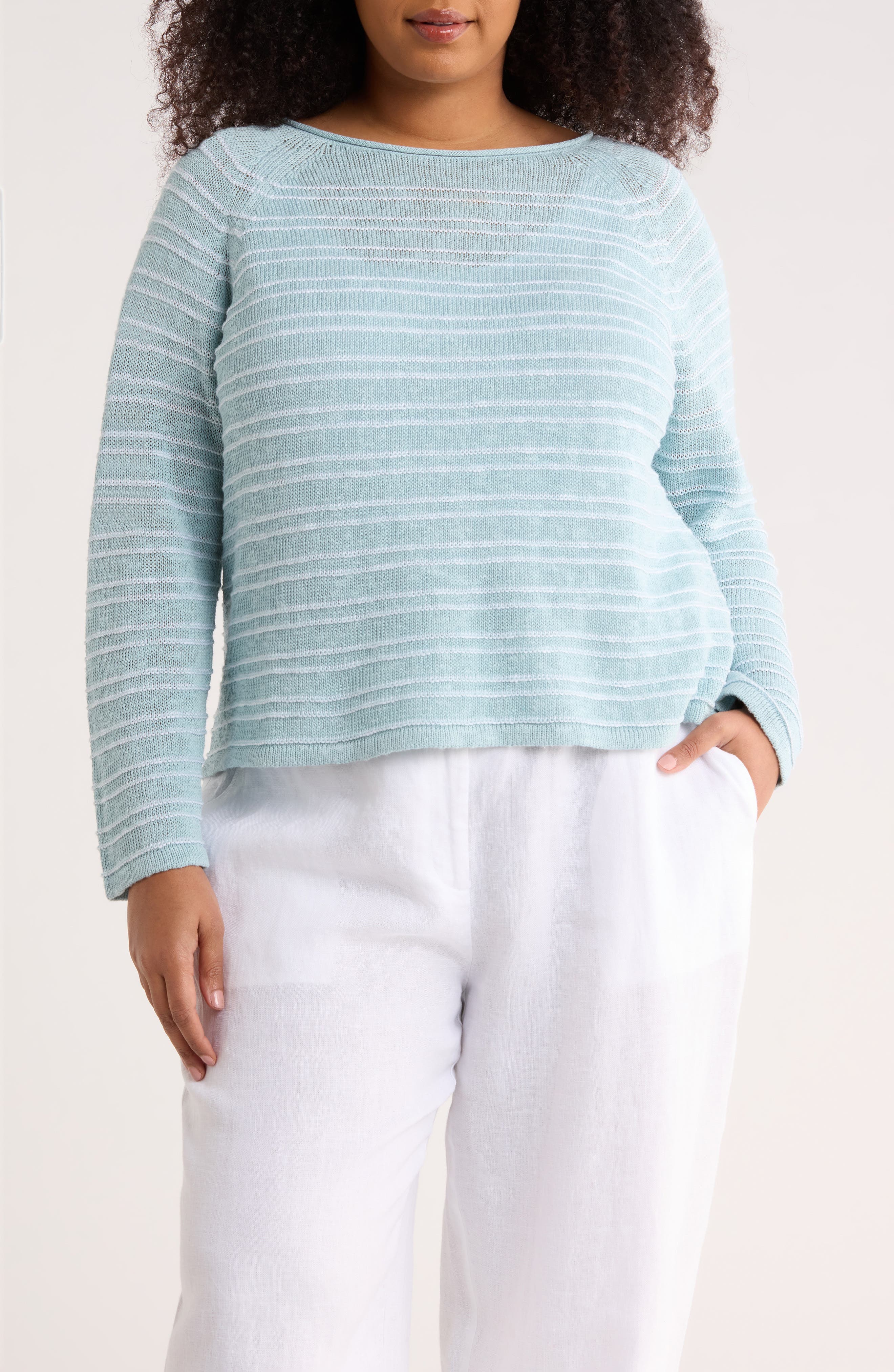 Bateau Neck Stripe Sweater - image 1