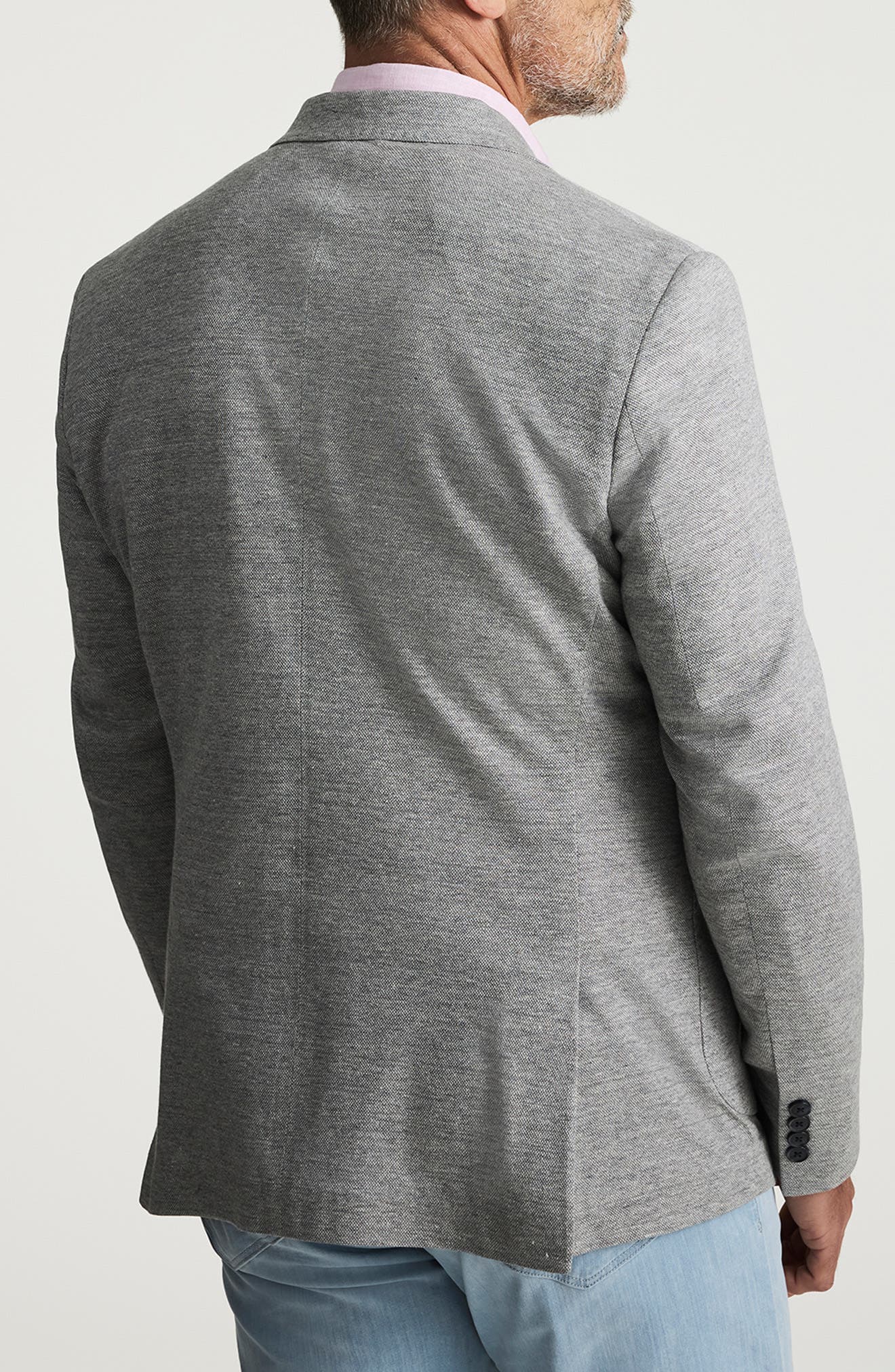 Matteo Slim Fit Grey Melange Cotton & Linen Pique Sport Coat - image 2