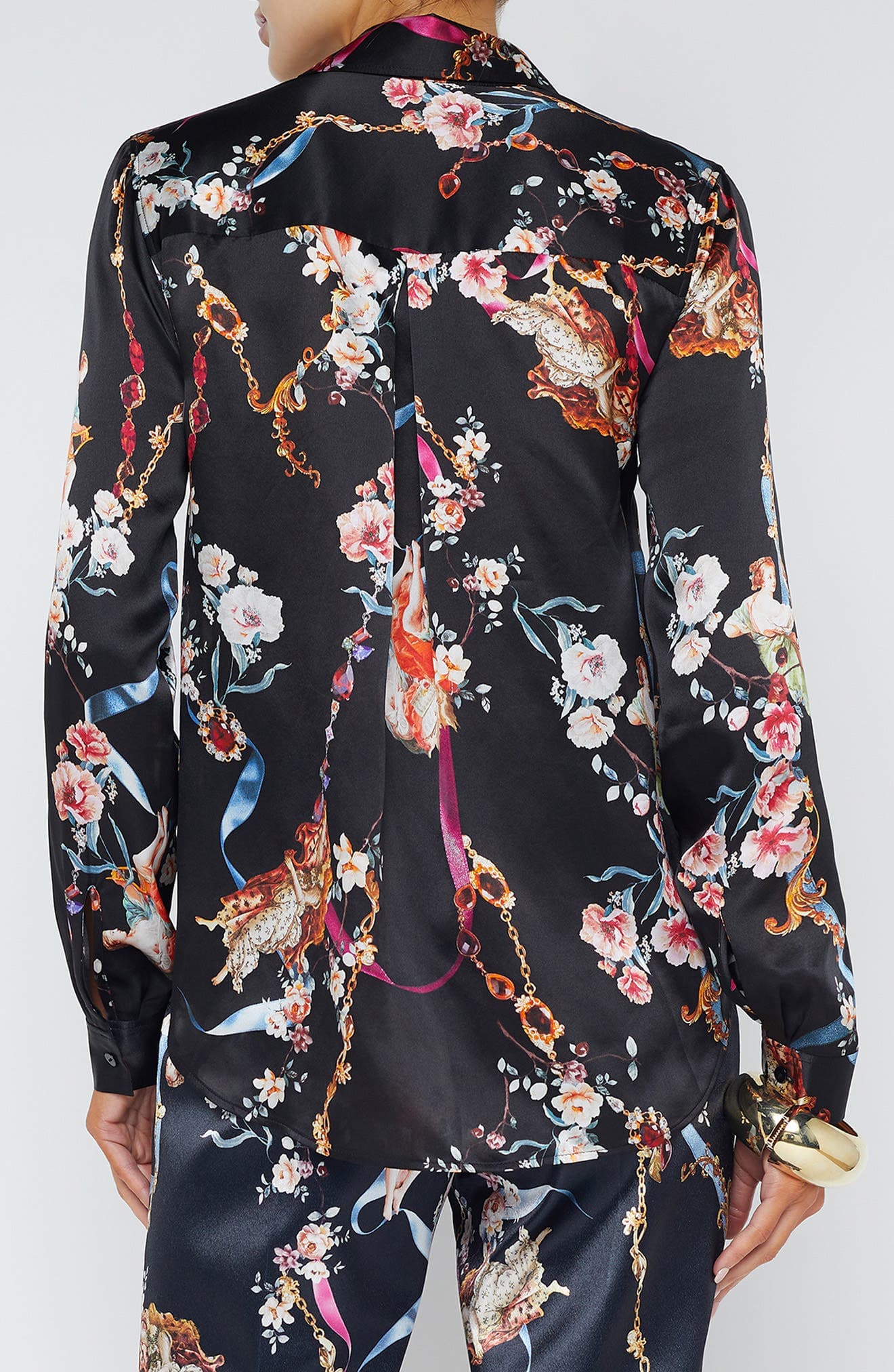 Tyler Floral Print Long Sleeve Silk Shirt - image 2
