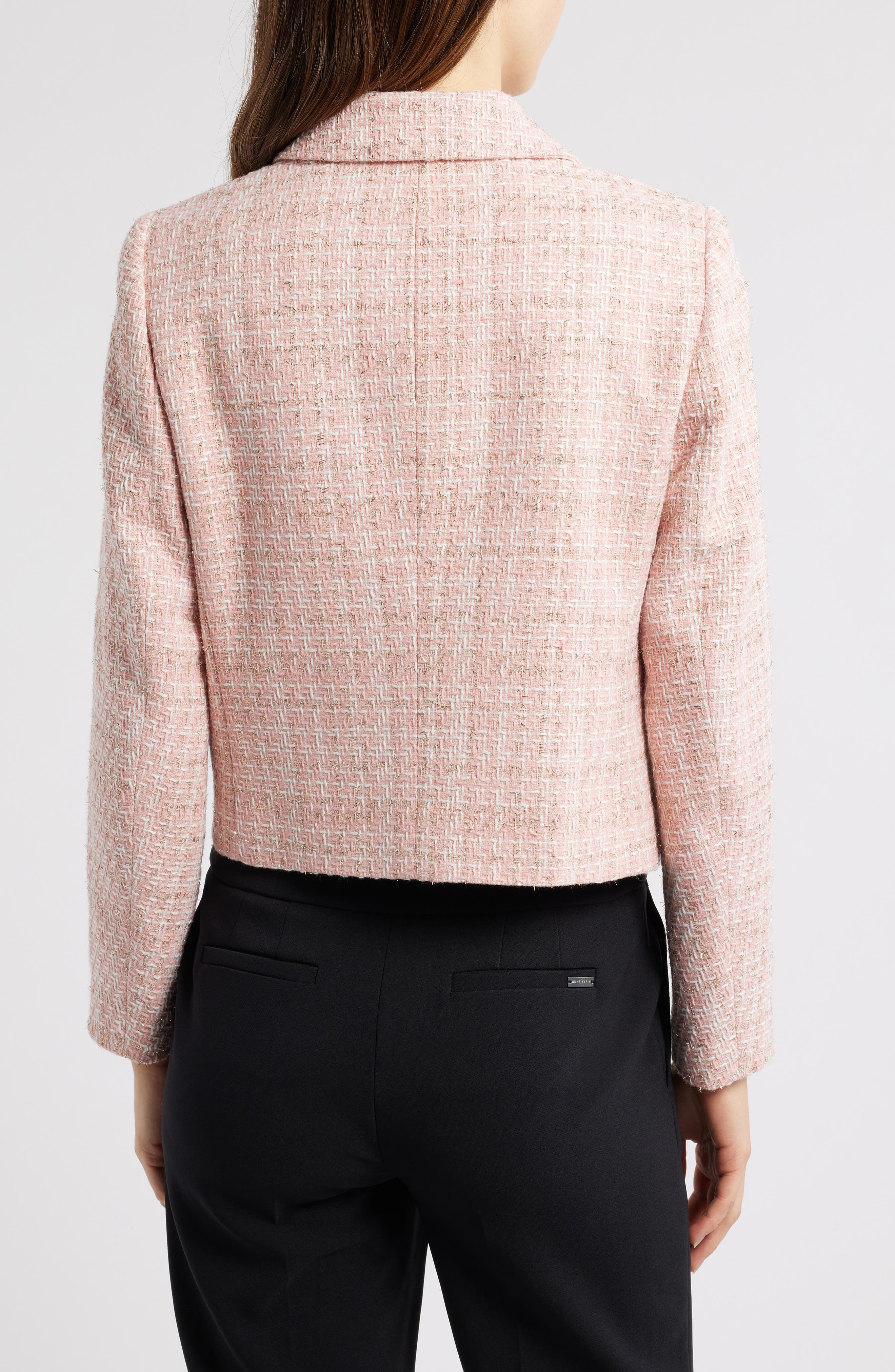 Collared Tweed Crop Jacket - image 2