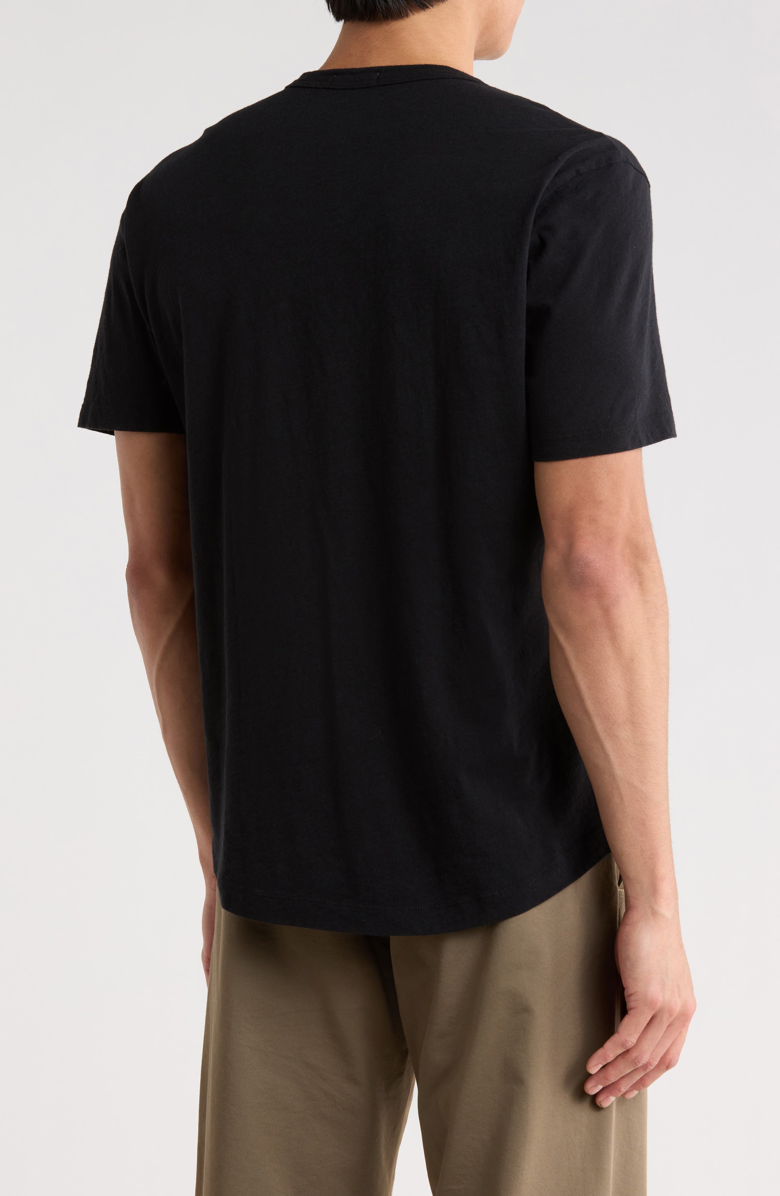Pima Cotton Slub Curved Hem T-Shirt - image 2