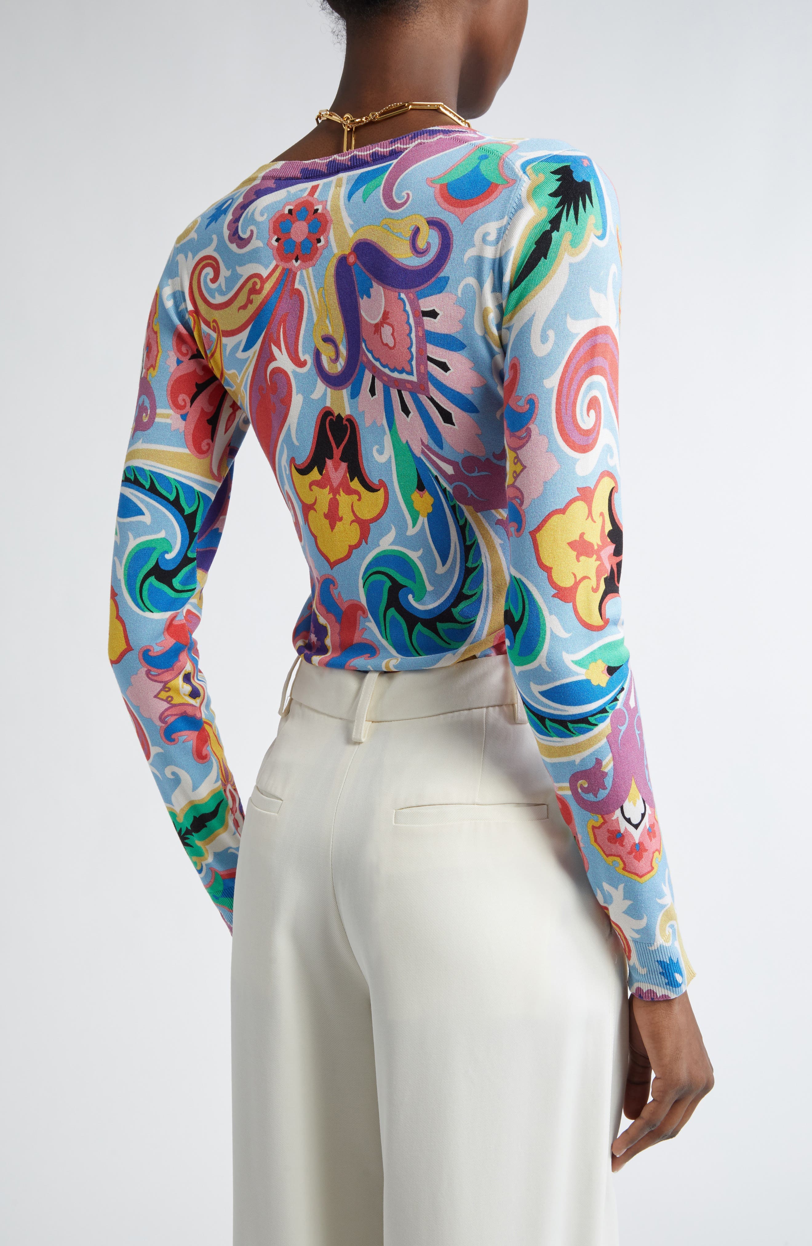 Paisley Print Sweater - image 2