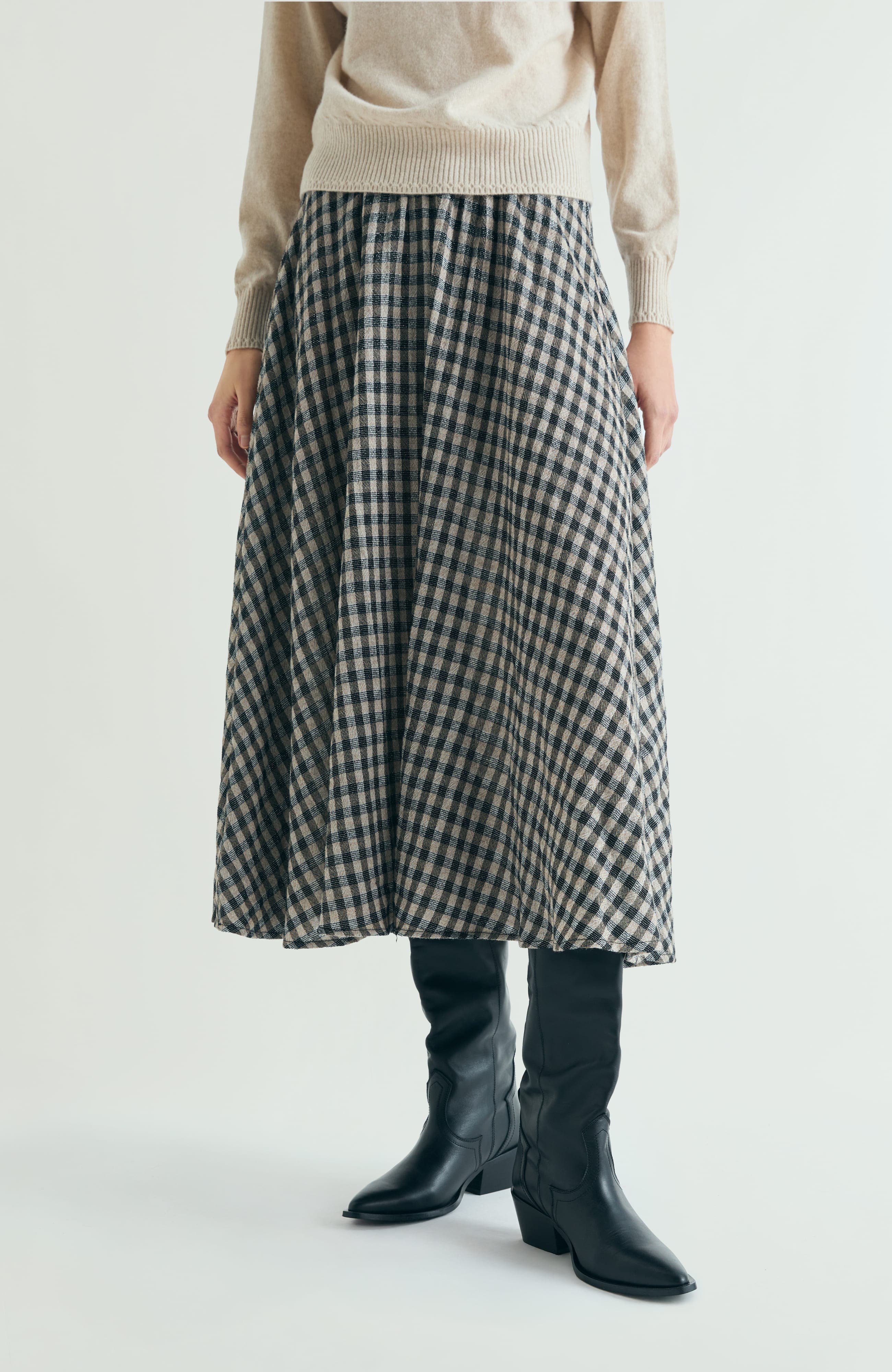 Plaid Midi Skirt - image 1