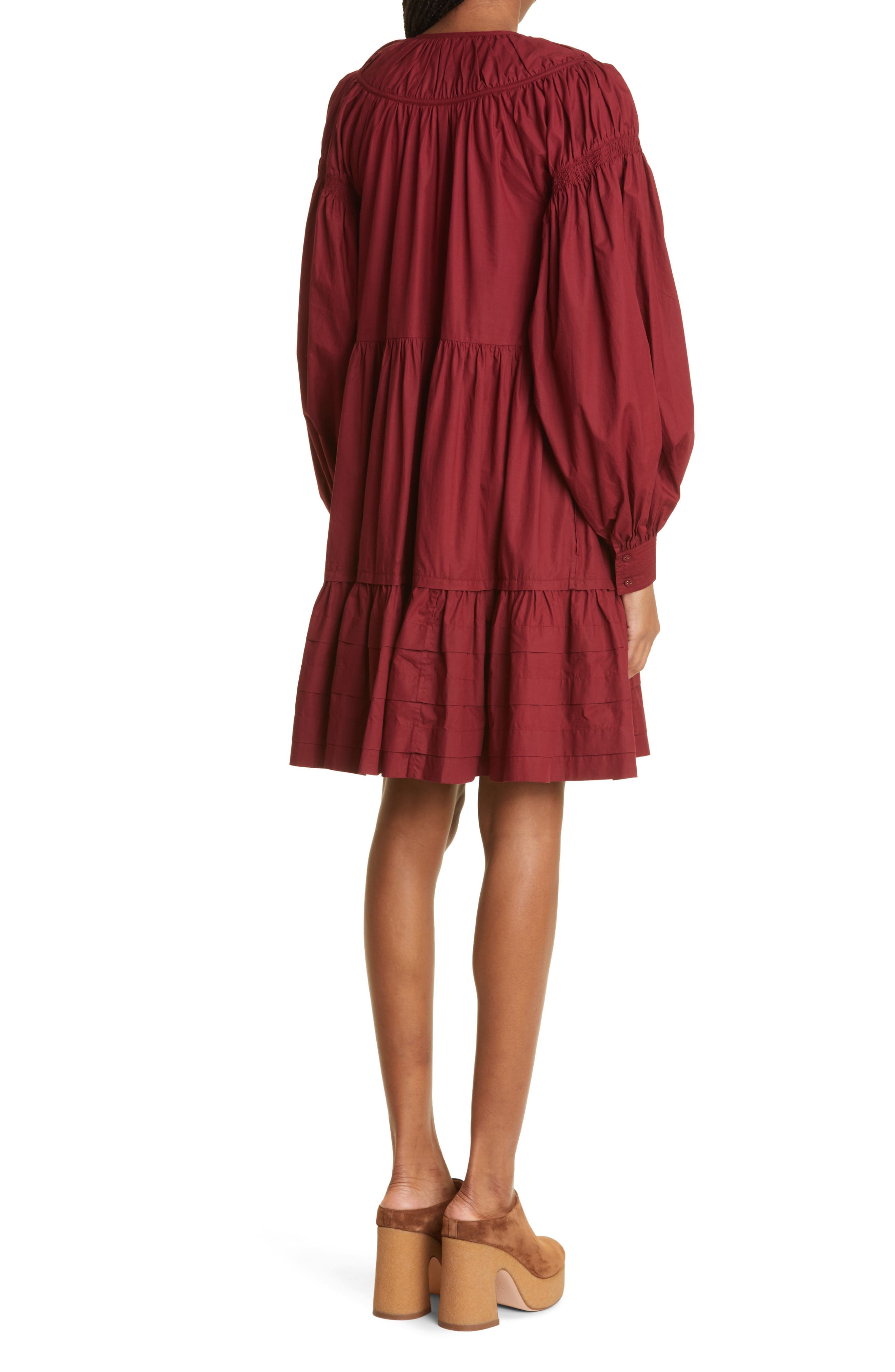 Rosa Long Sleeve Tiered Cotton Dress - image 2