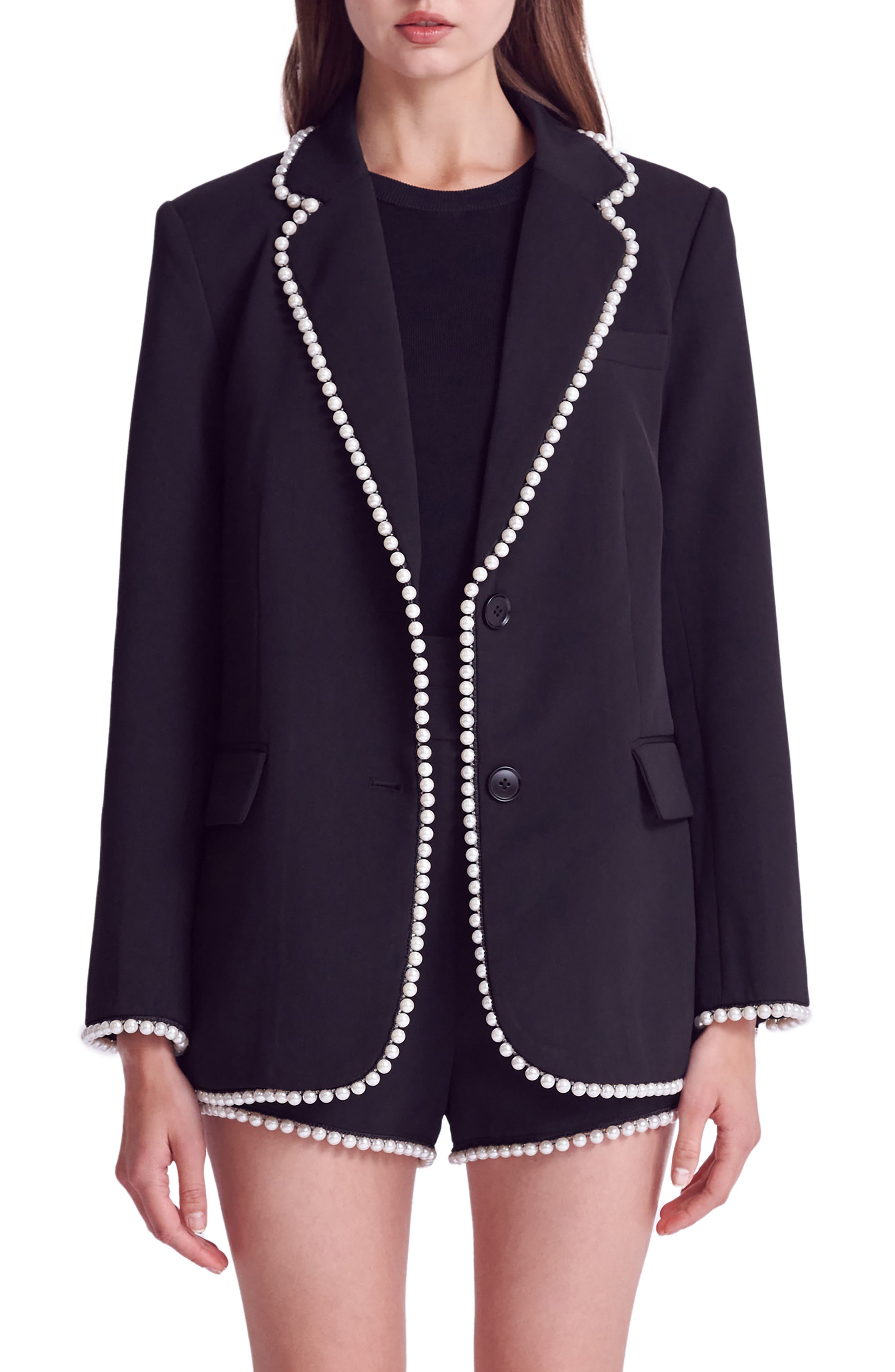 Premium Imitation Pearl Trim Blazer - image 1