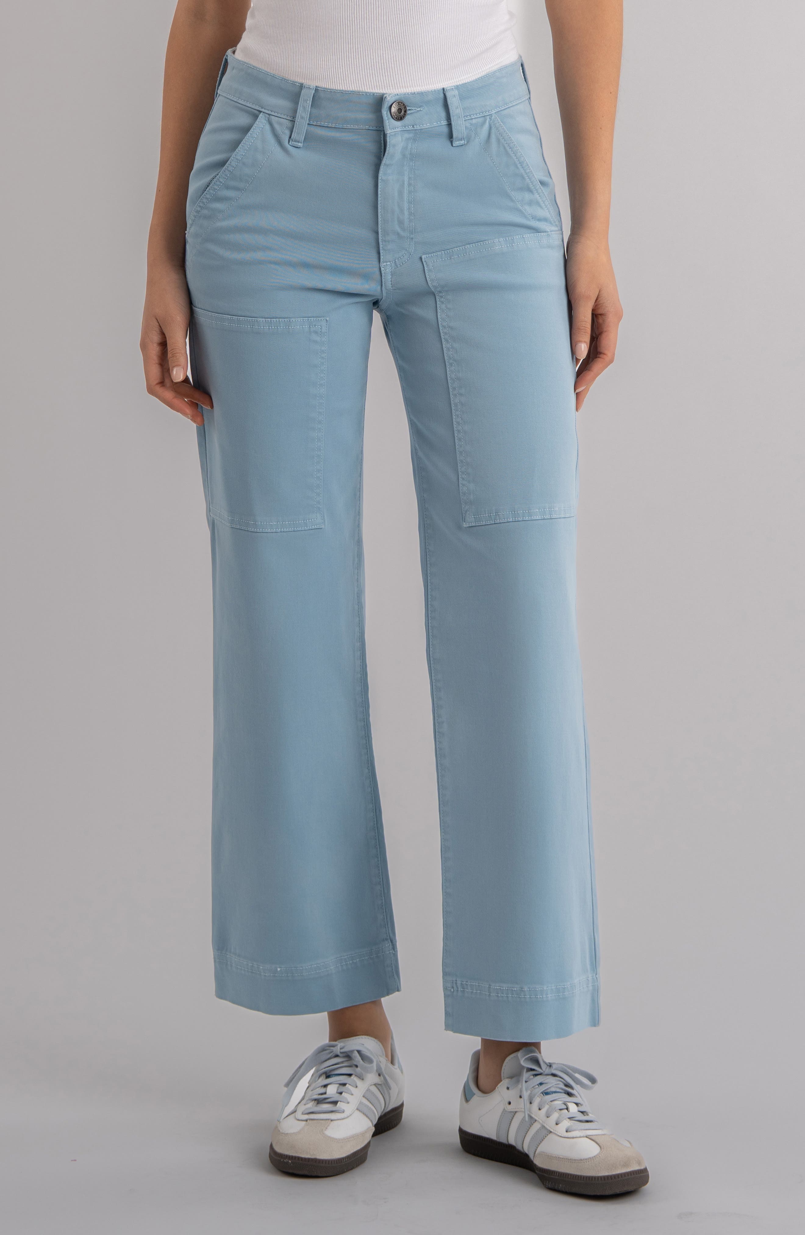 High Waist Ankle Wide Leg Utility Pants - image 1