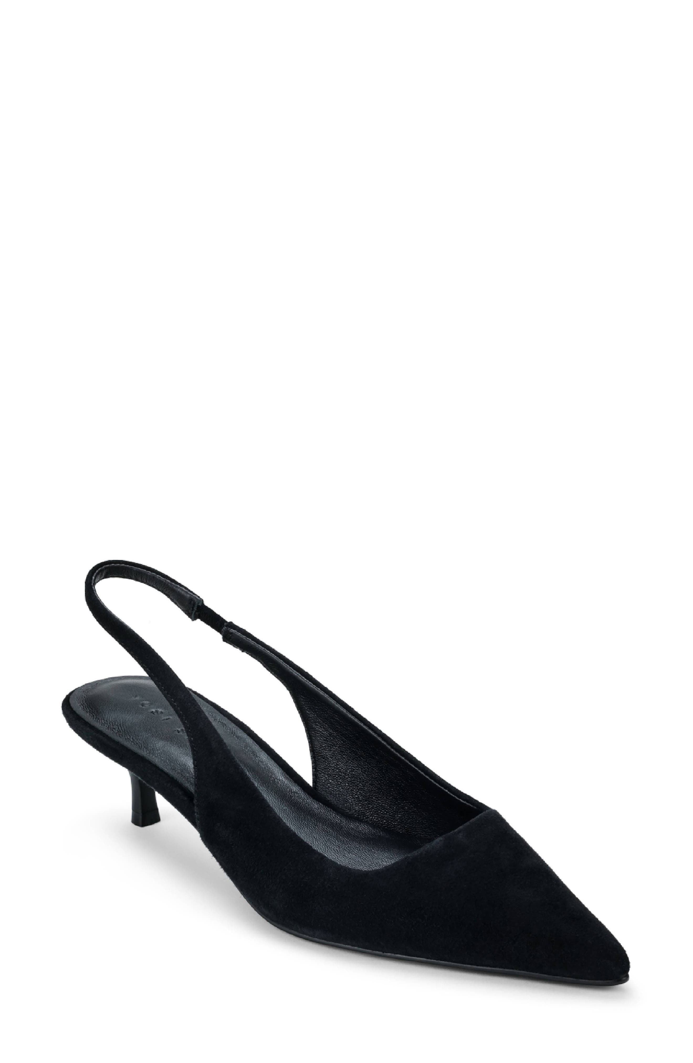 Delilah Slingback Pointed Toe Kitten Heel Pump - image 1