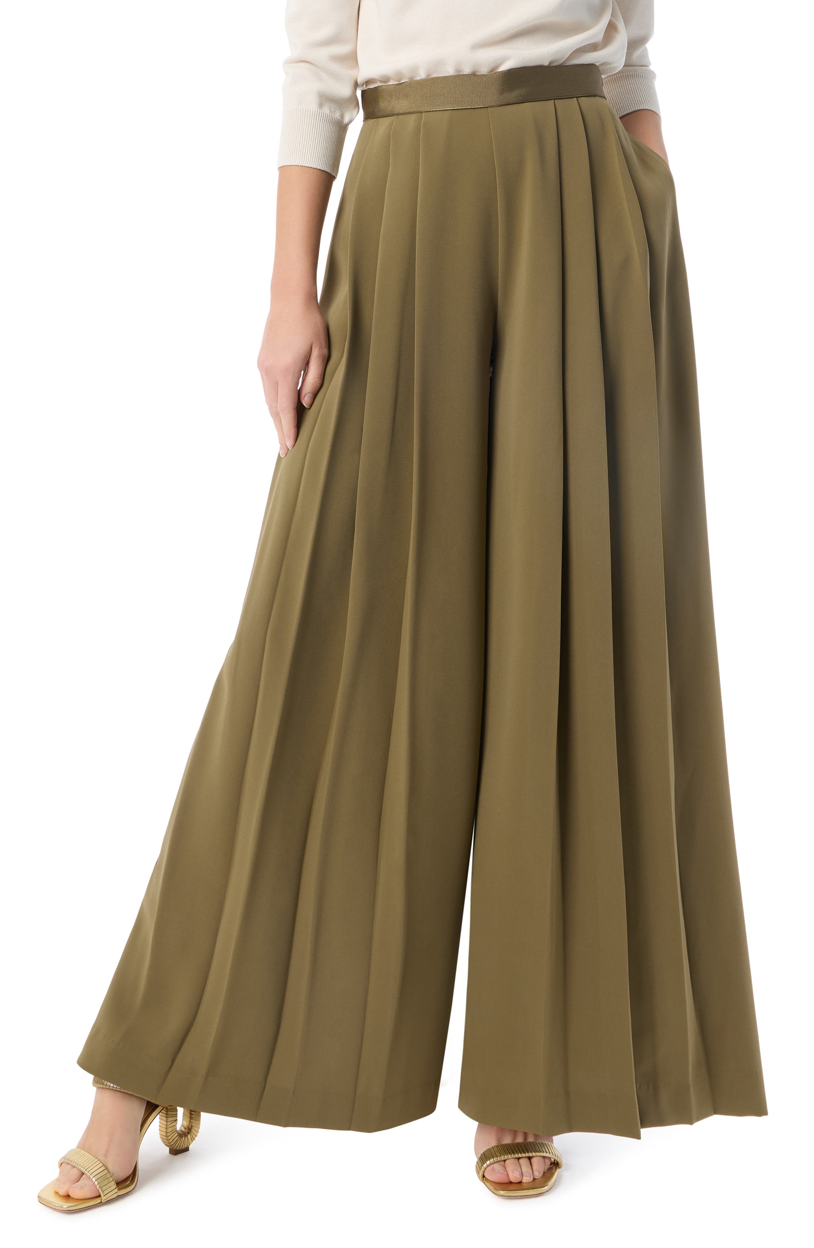 Alex Pleated Palazzo Pants - image 1
