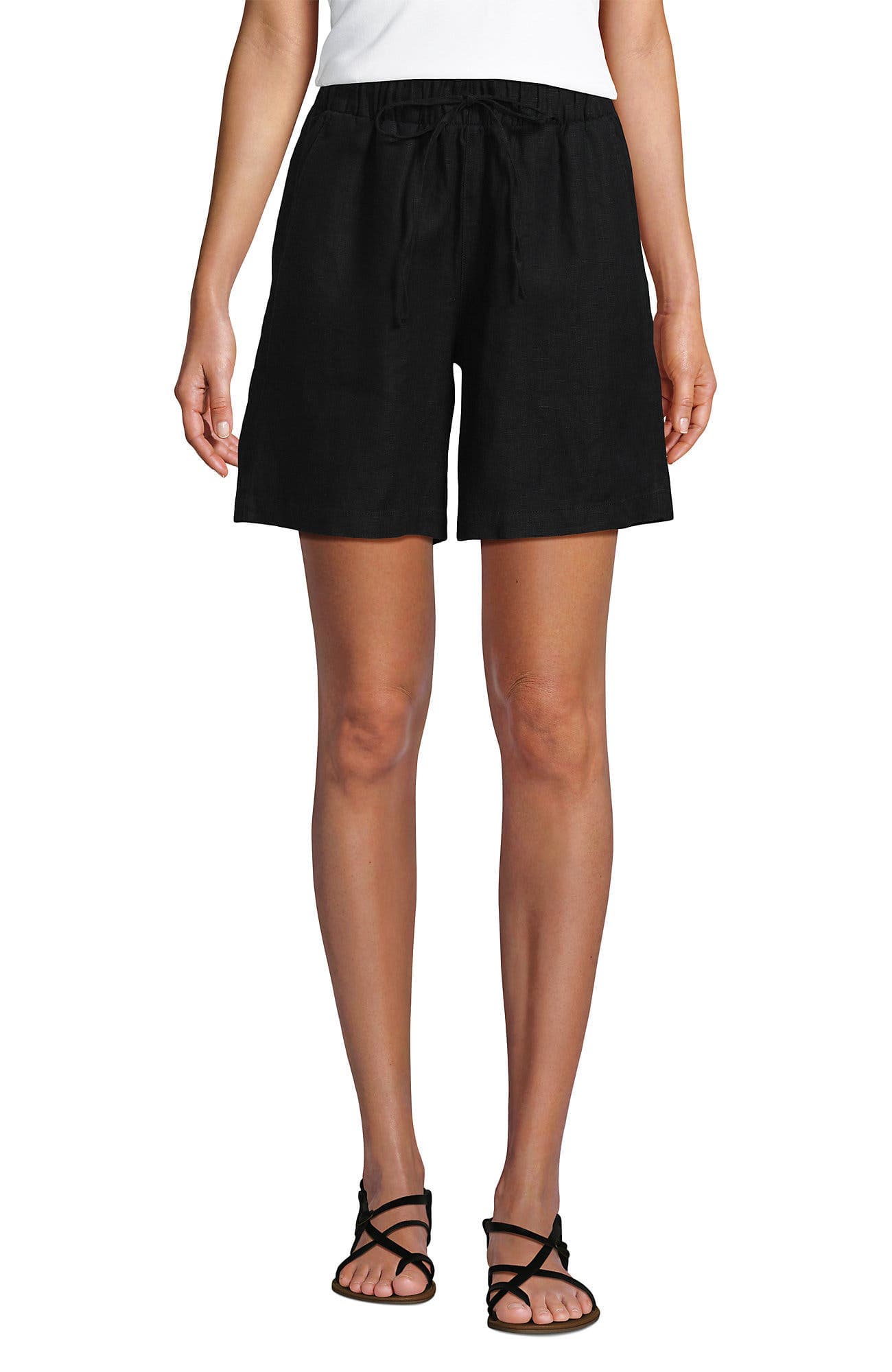 Linen High Rise Pull On 7" Shorts - image 1