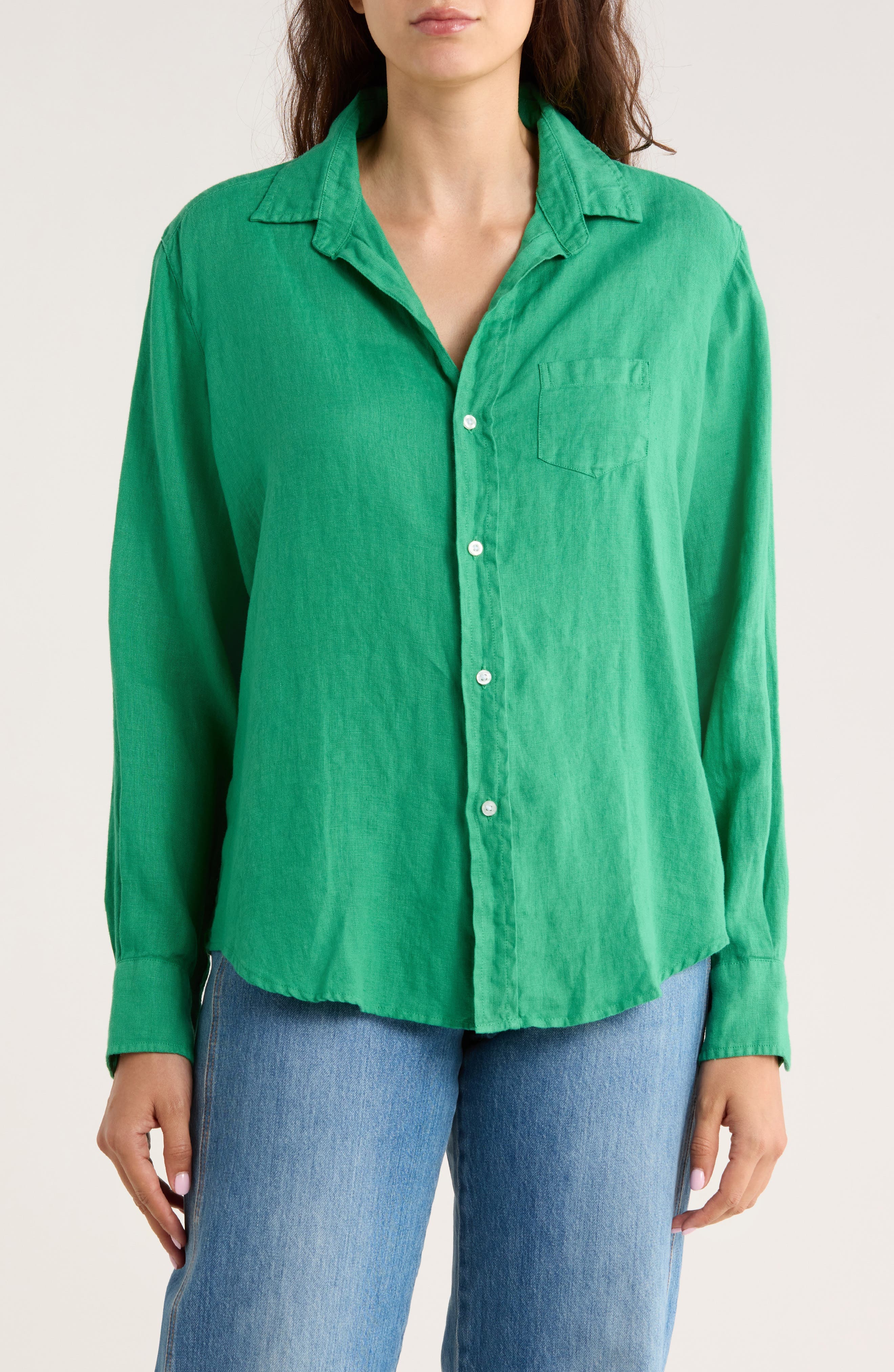 Relaxed Linen Button-Up Shirt - image 1