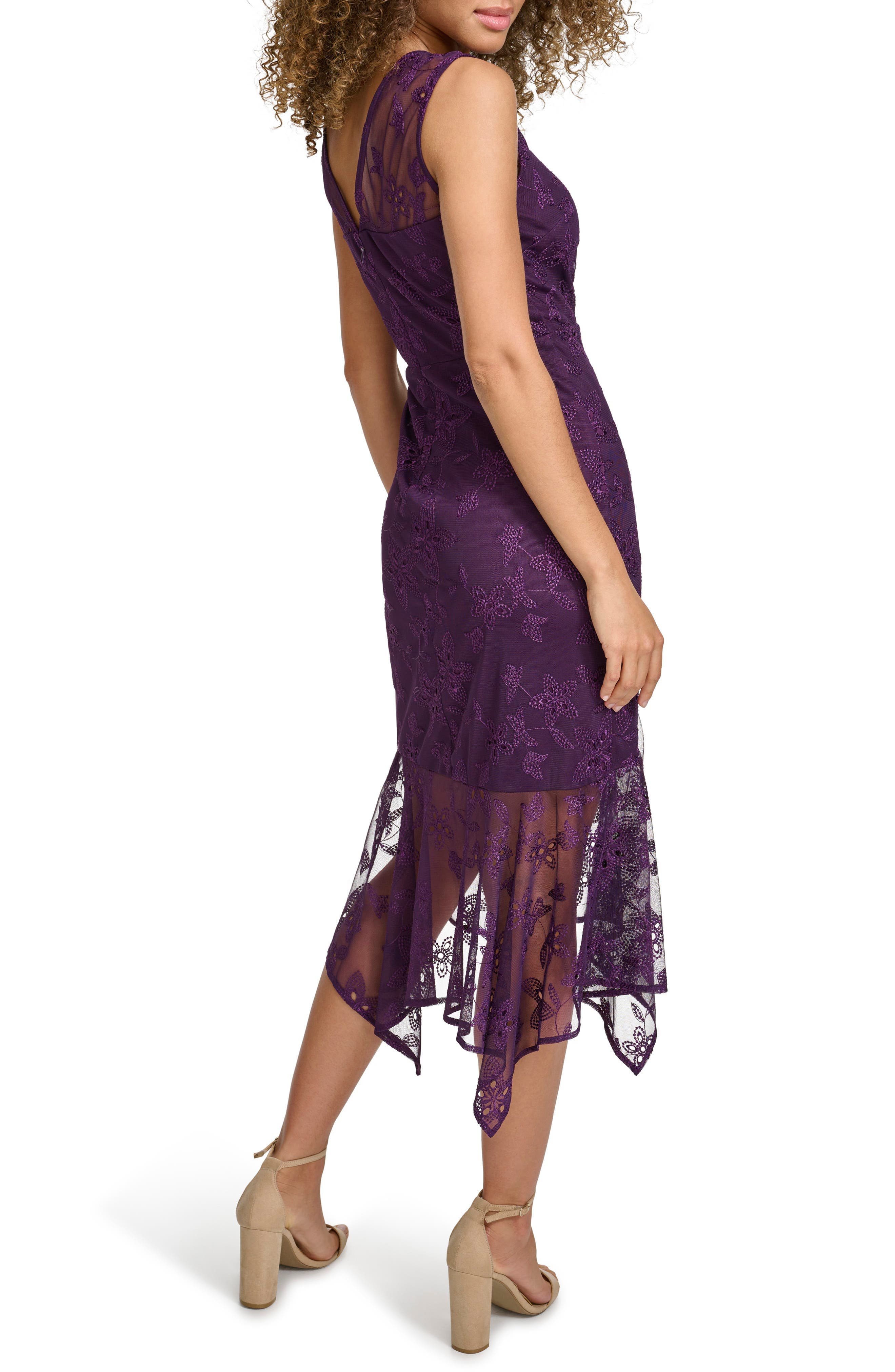 Embroidered Mesh Sleeveless Dress - image 2