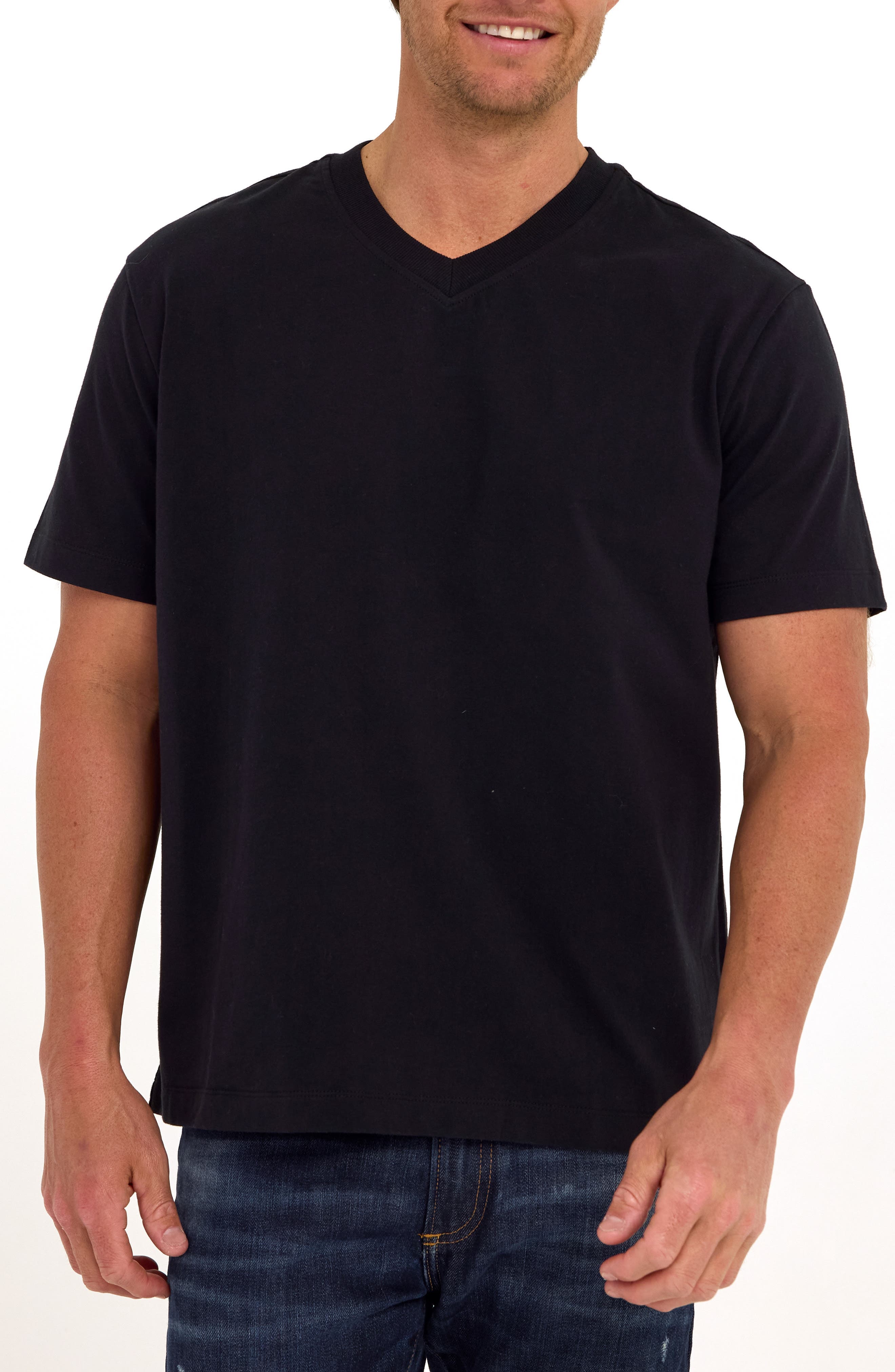Roger Relaxed Fit V-Neck Cotton Jersey T-Shirt - image 1
