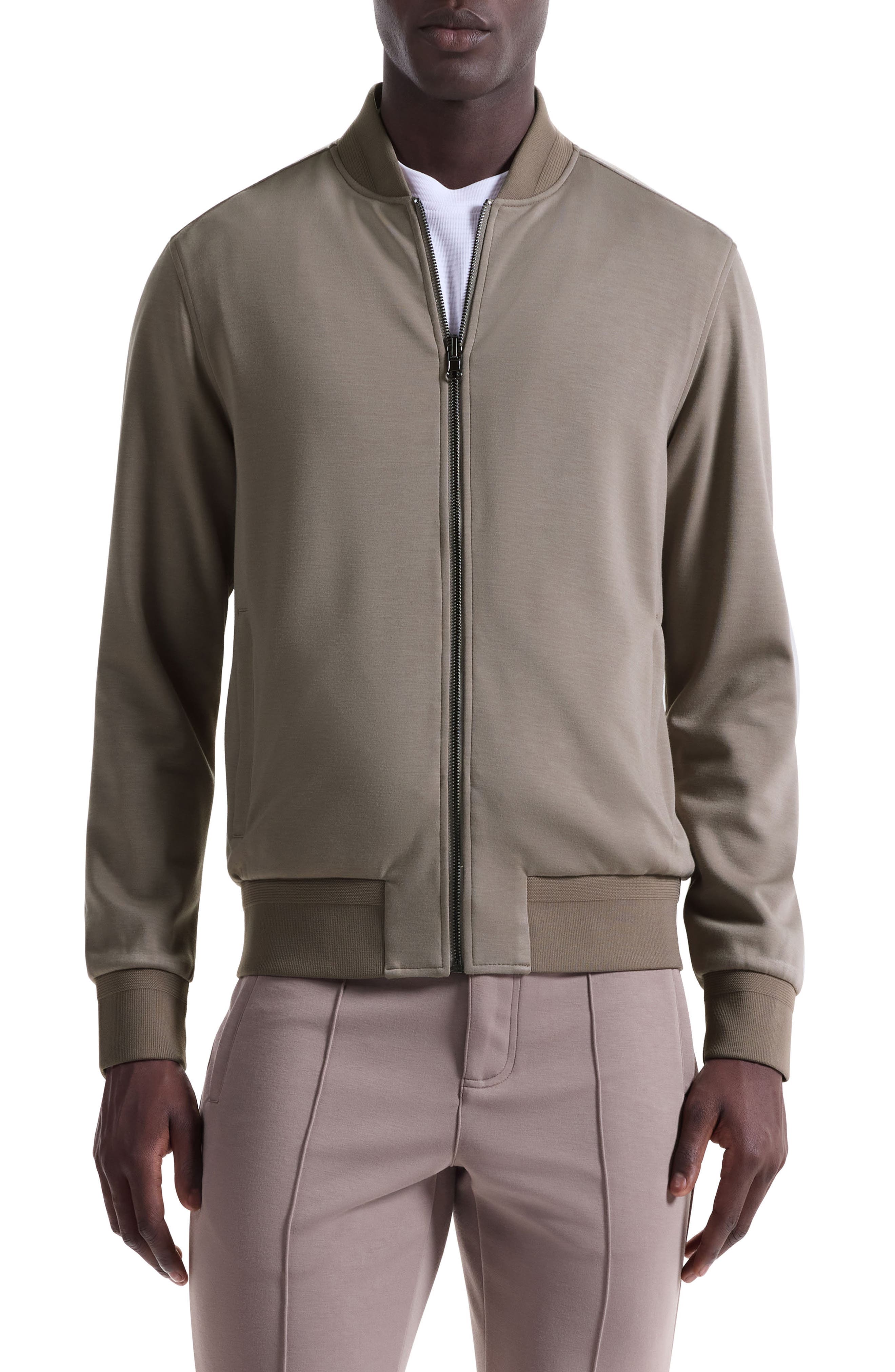 Soft Touch Knit Reversible Bomber Jacket - image 1