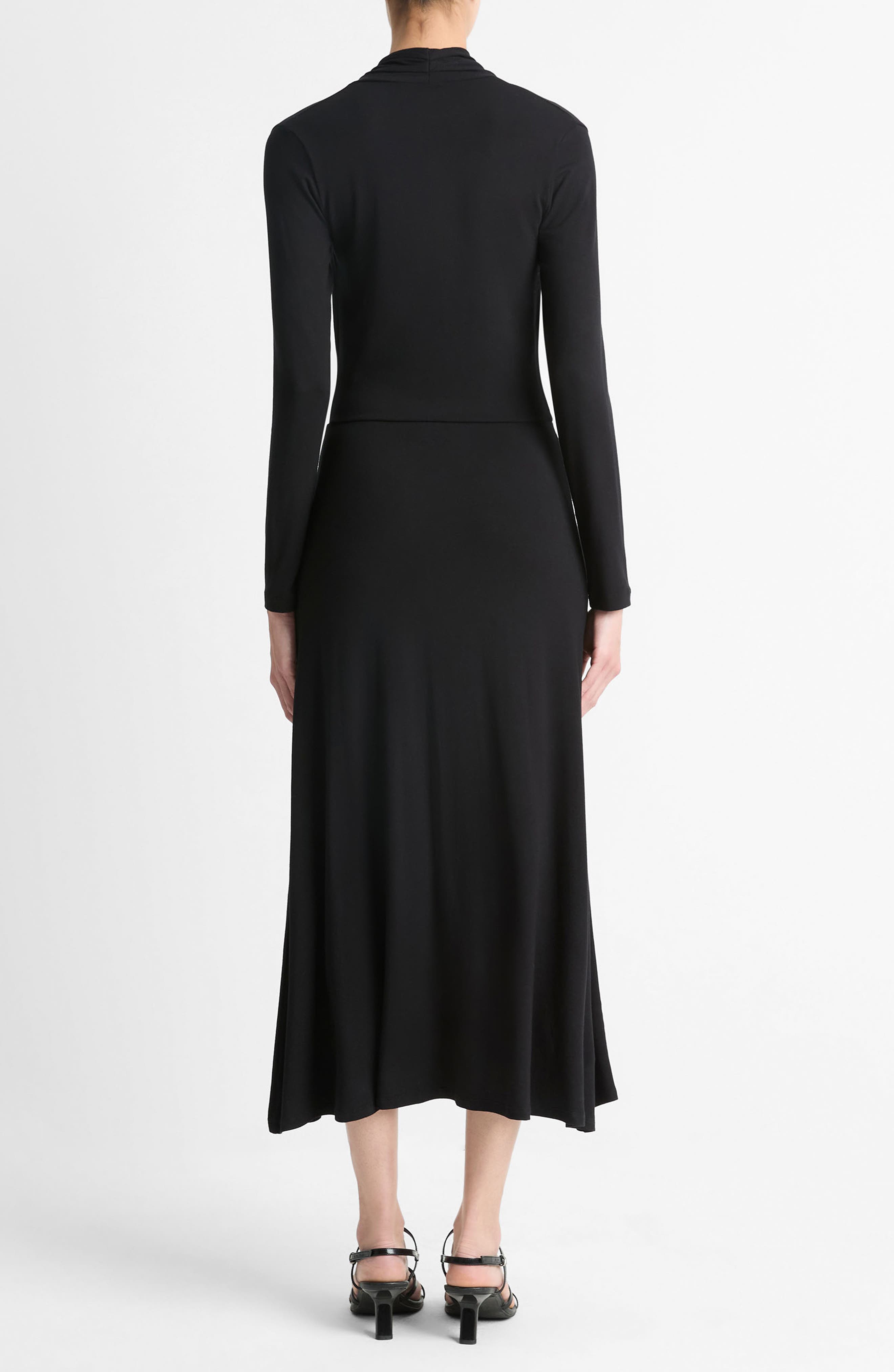 Crossover Long Sleeve Midi Dress - image 2