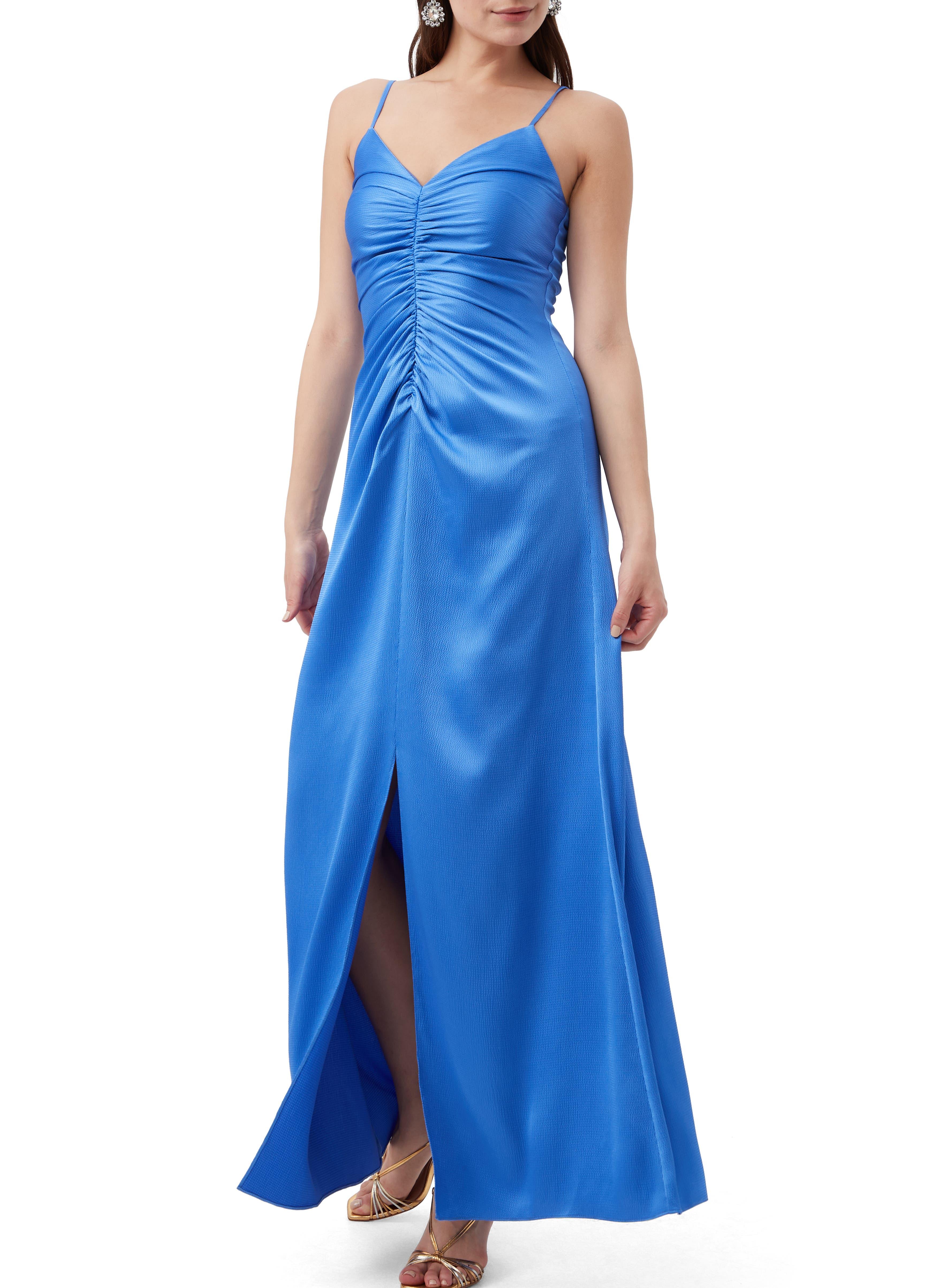 Tulipe Ruched Satin Maxi Dress - image 1