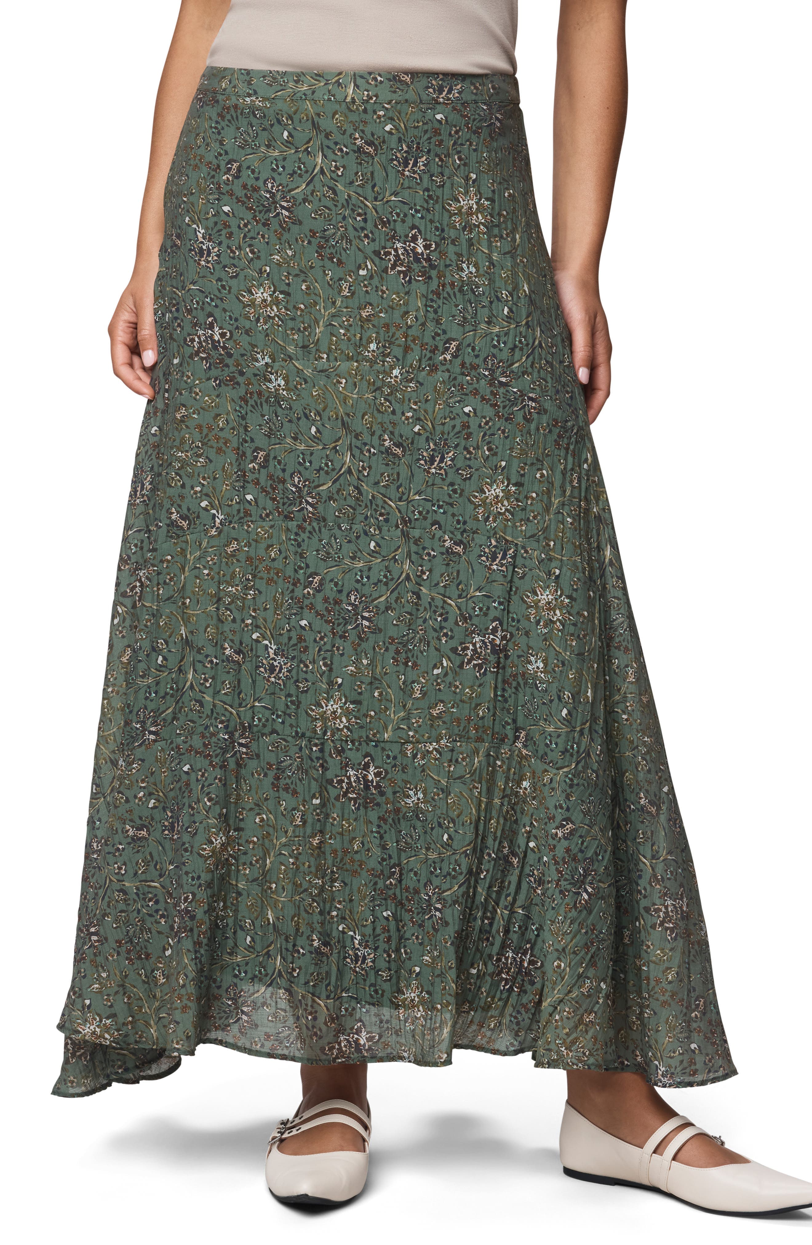 Versailles Floral Tiered Maxi Skirt - image 1