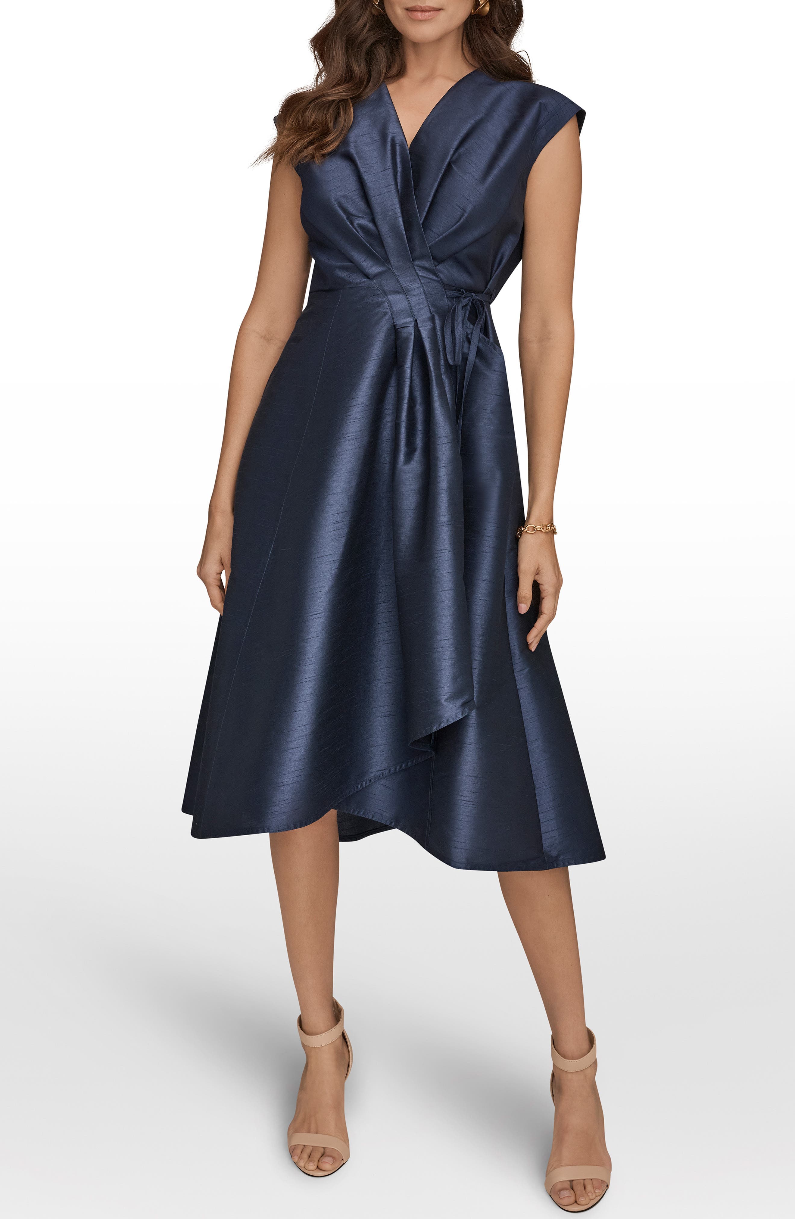 Taffeta Wrap Midi Dress - image 1