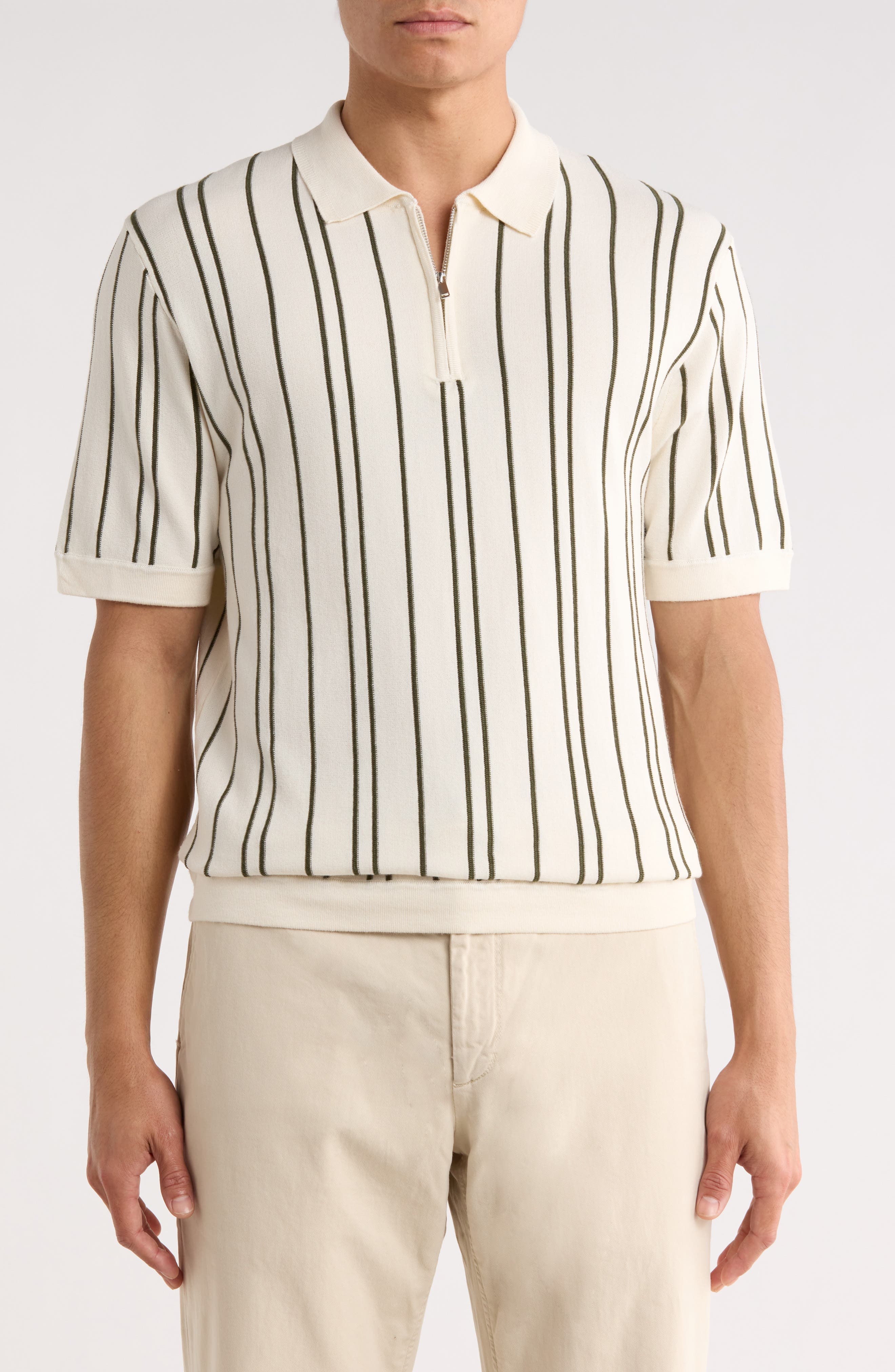 Stripe Zip Polo - image 1