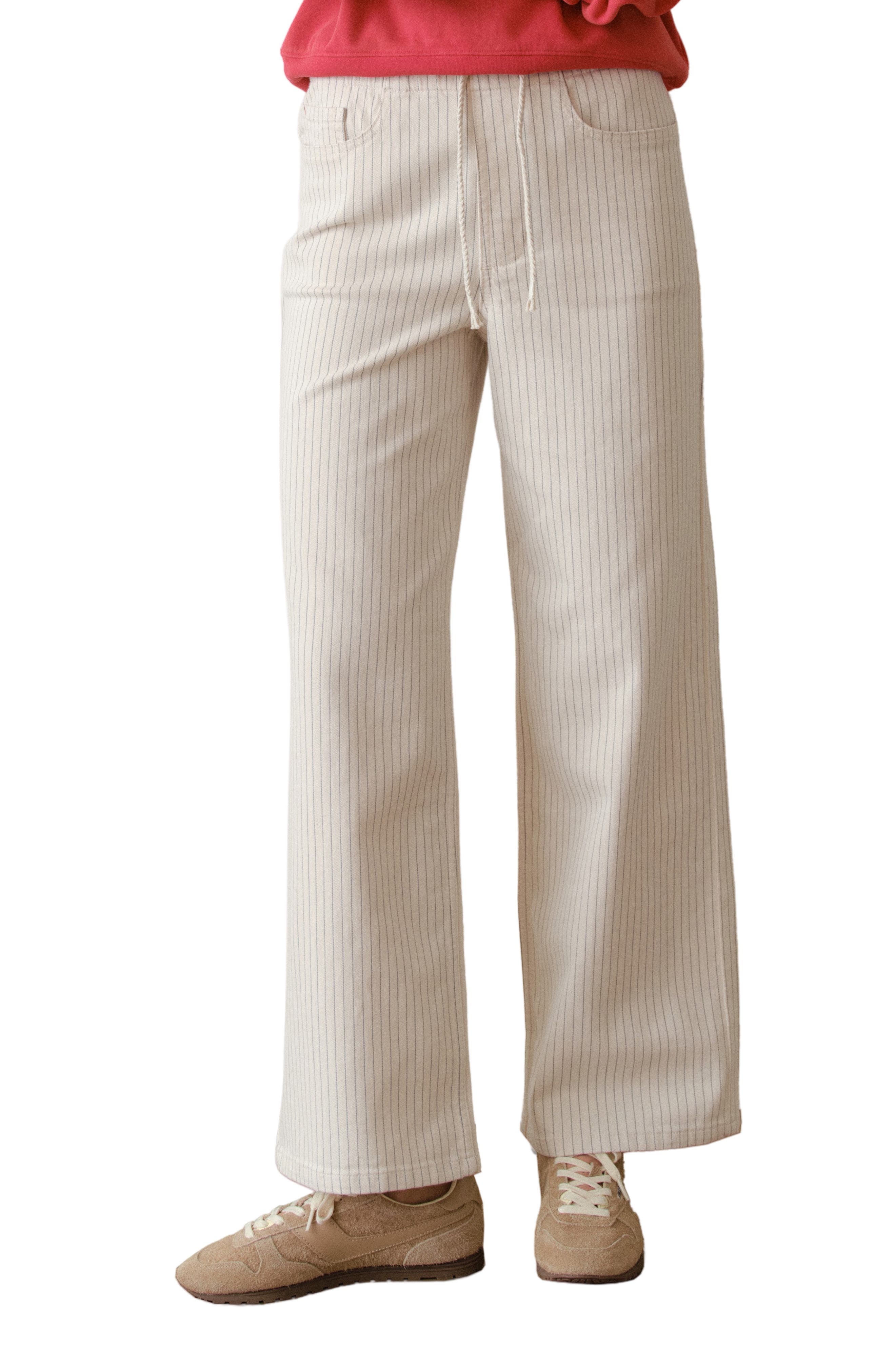 Ella Stripe Wide Leg Drawstring Pants - image 1