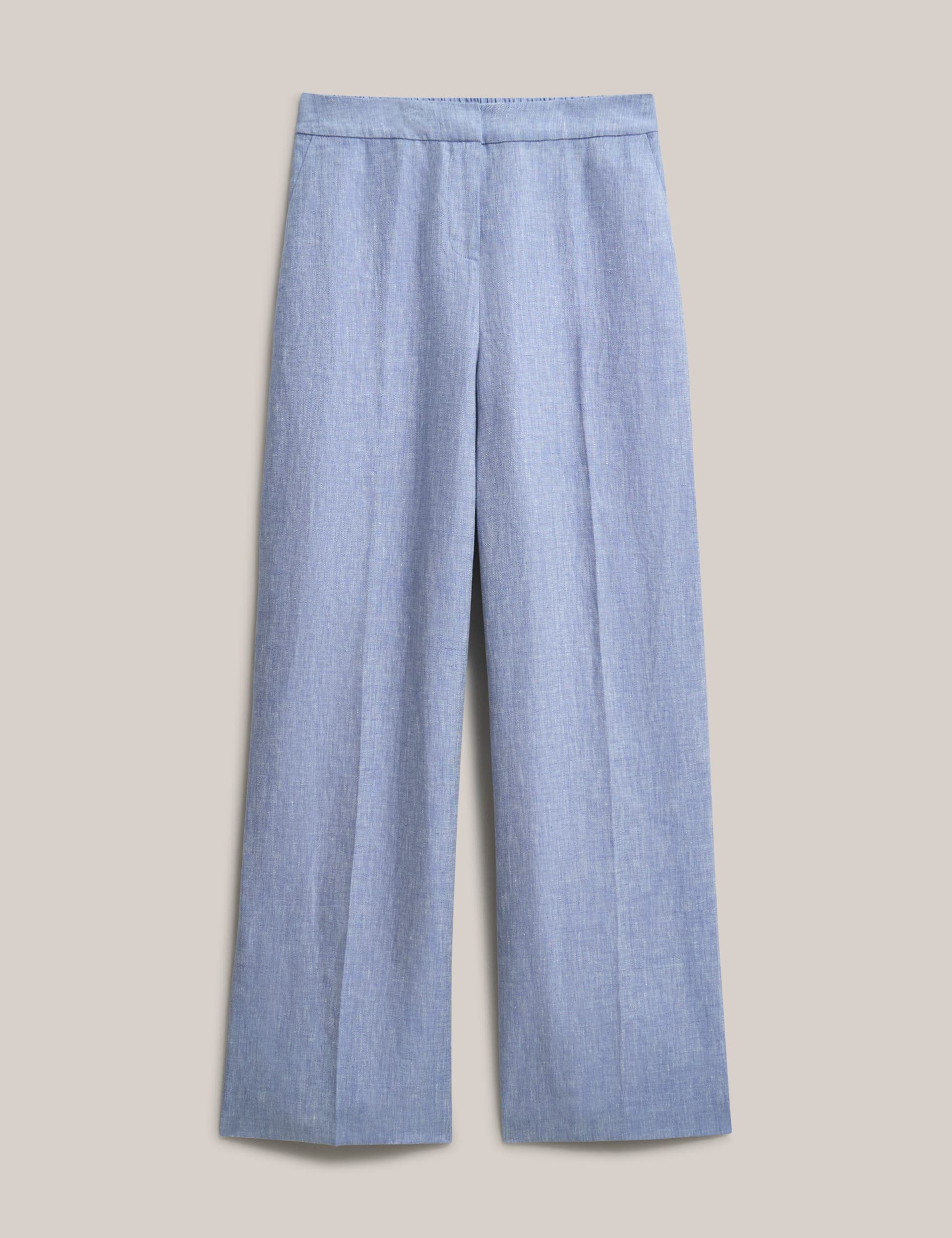 Estella Mid-Rise Wide-Leg Linen Trousers - image 2