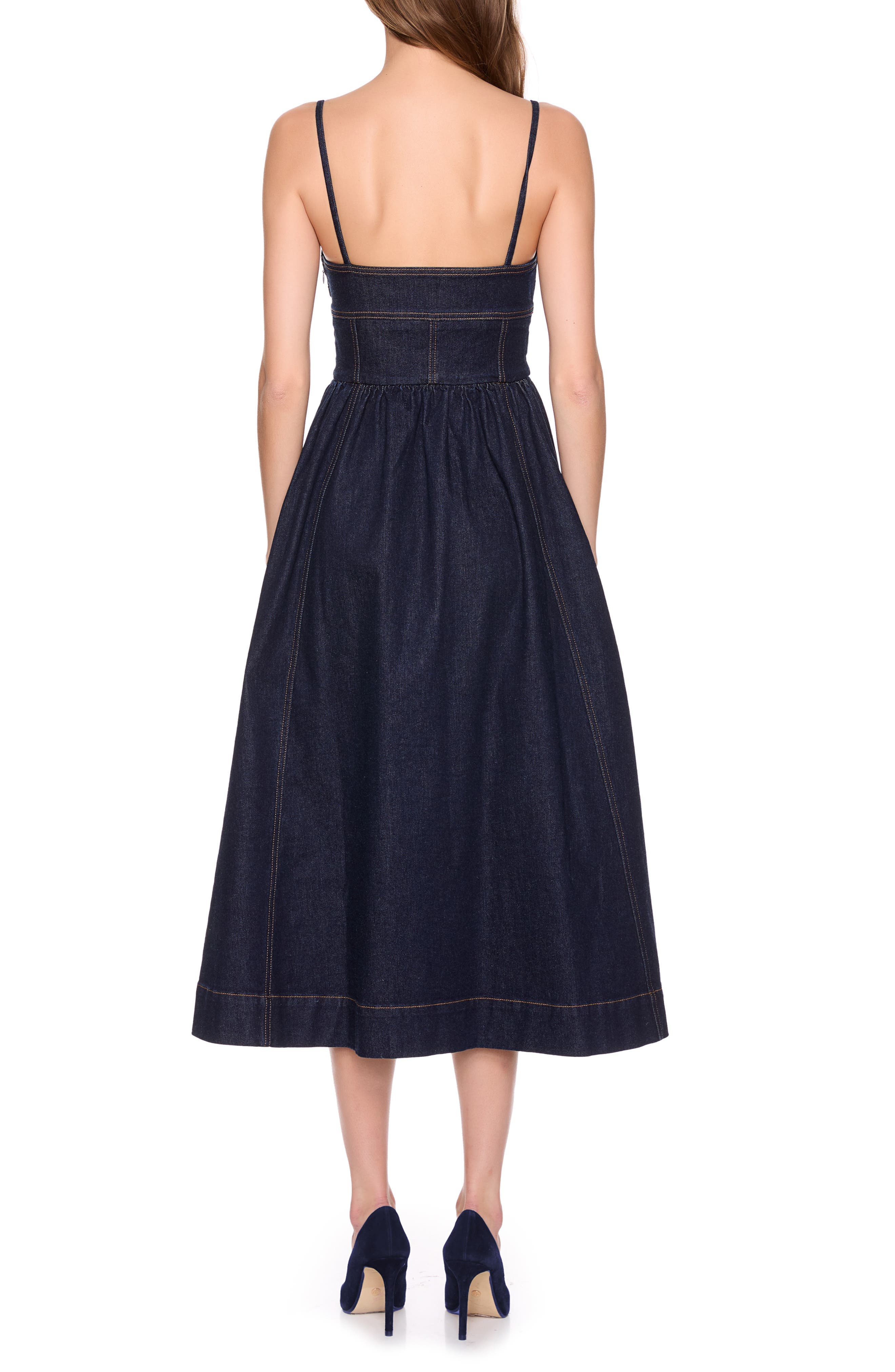 Corset Denim Midi Dress - image 2