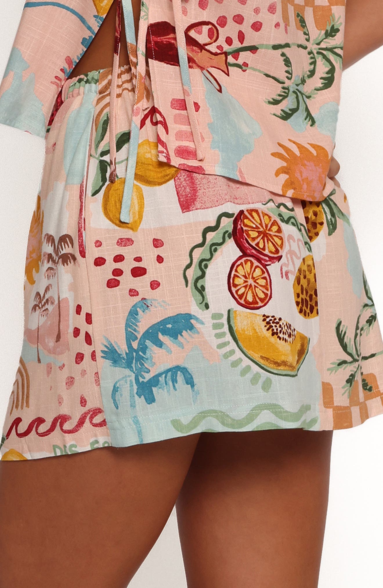 Abella Print Button Front Miniskirt - image 2